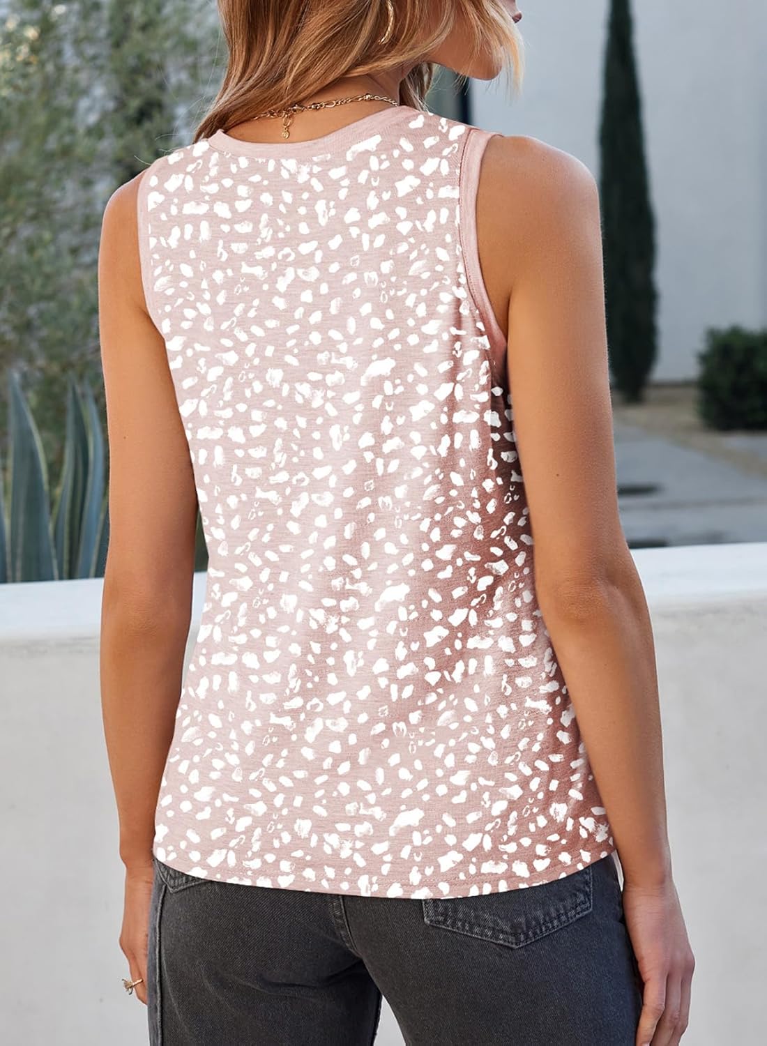 EVALESS Tank Tops for Women 2026 Spring Summer Outfits Cute Polka Dots Sleeveless Tops Loose Fit Shirts - Image 6