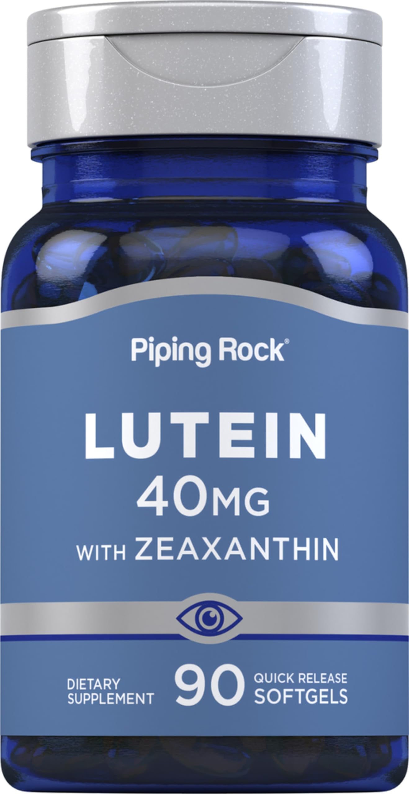Piping Rock Lutein with Zeaxanthin 40mg | 90 Softgels | Eye Health Supplement from Marigold Extract | Non-GMO, Gluten Free