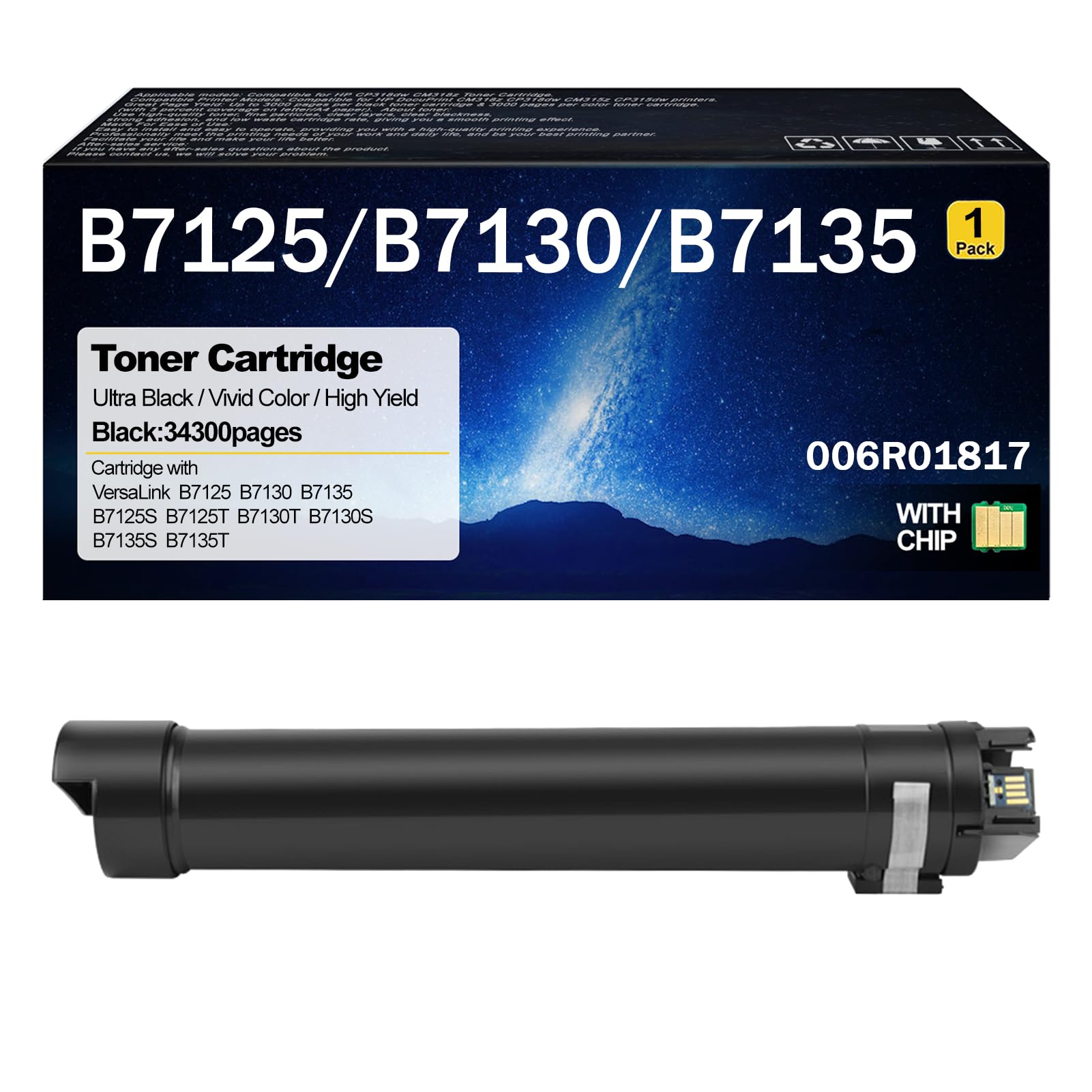 Toner Compatibile 006R01818 Ad Alta Capacità Per Xerox VersaLink B7125/B7130/B7135 – 35.000 Pagine, Confezione Da 2