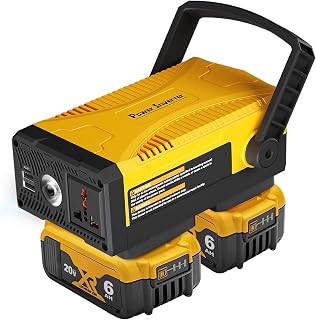 SUnMilY 2023 Upgrade 300W Portable Power Supply Inverter Compatible with Dewalt 20V Battery, DC 20V to AC 110V~120V Modified Sine Wave Power Inverter with AC Outlet and Dual USB