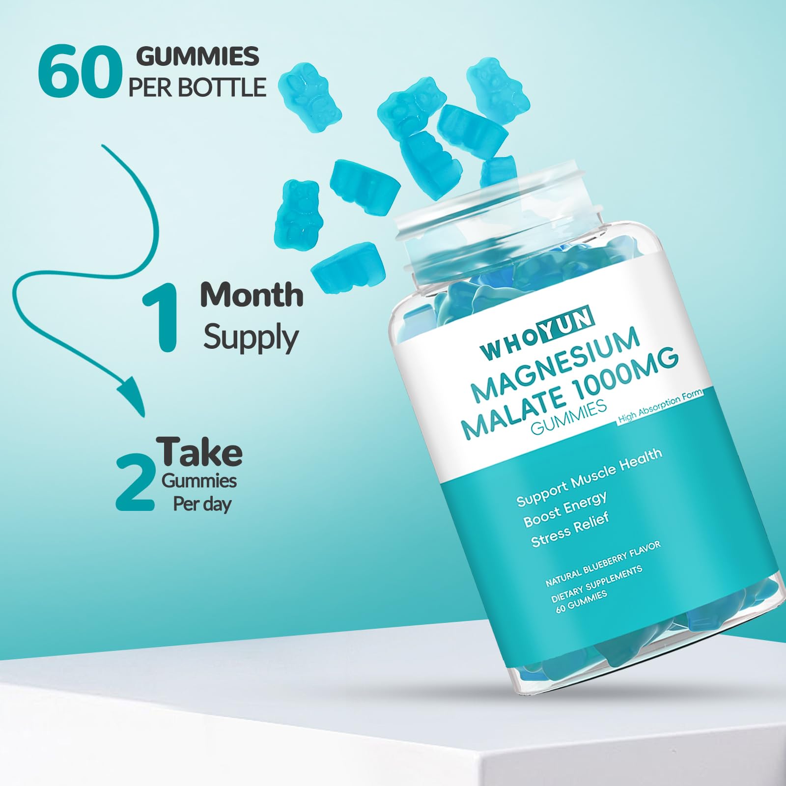 Magnesium Malate Gummies 1000mg, 60 Count — Amazon image 7