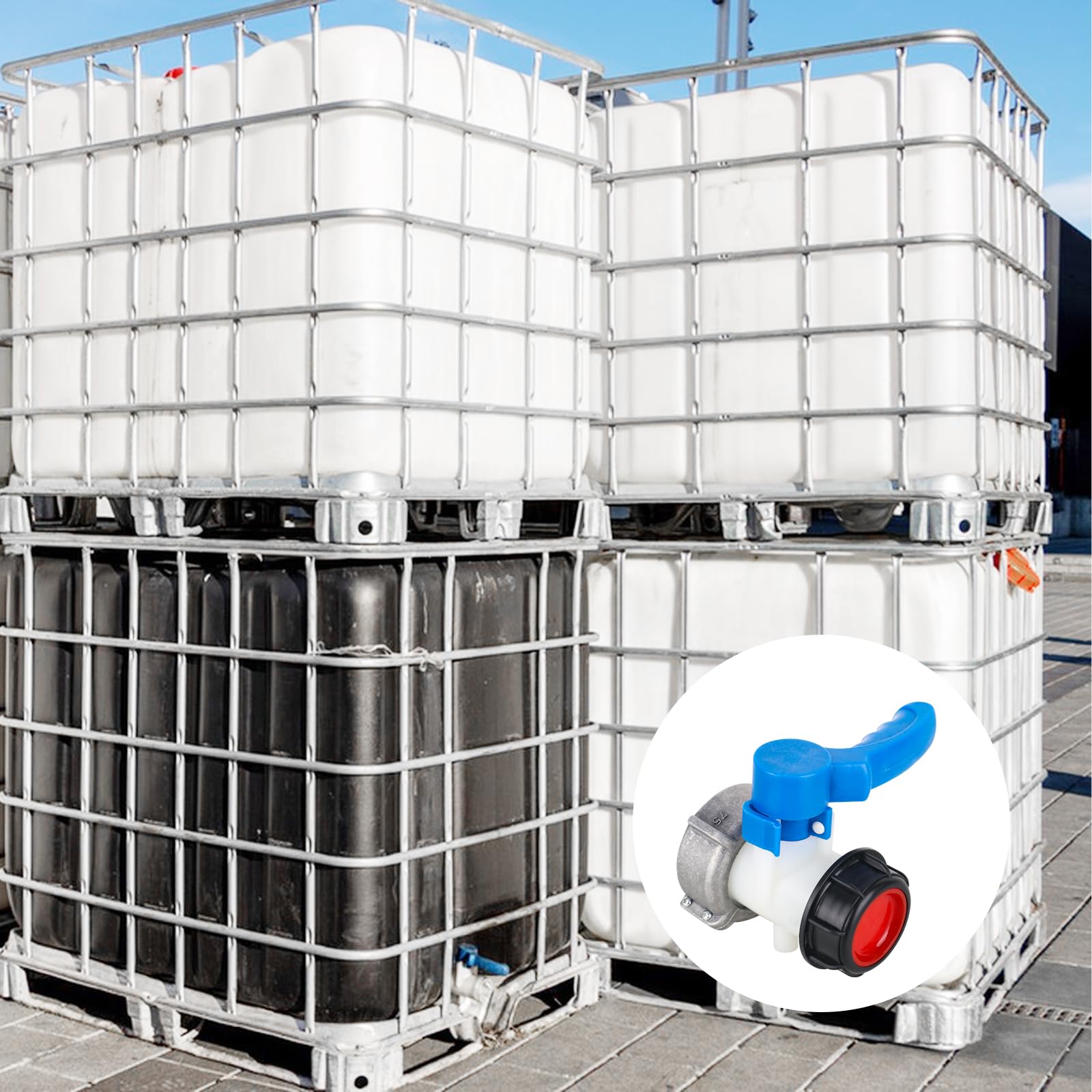 Adapter IBC do zaworu kulowego IBC - DN50 - 75 mm - Akcesoria do zbiornika IBC - Zawór spustowy - Zawór zatrzaskowy do pojemnika IBC, zbiornika wody, zbiornika na deszczówkę