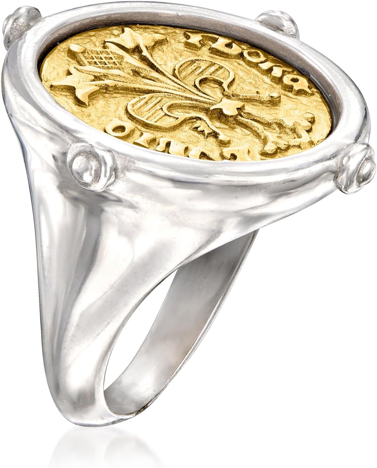 Ross-Simons Italian 2-Tone Sterling Silver Replica Florin Coin Ring