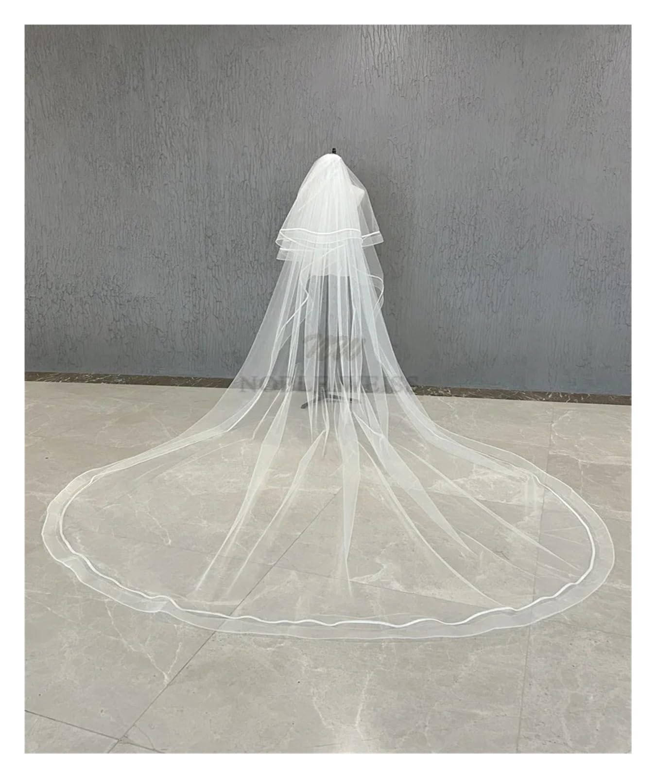 Lange Band-Hochzeitsschleier 2T Brautschleier(WHITE)
