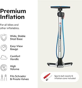 Amazon | Schwinn エアセンターマックス フロアバイクポンプ 米式/仏式