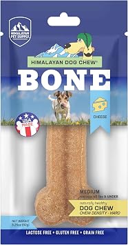 Himalayan Dog Chew, Cheese Bone, Long Lasting for Medium Dogs Under 45 lbs