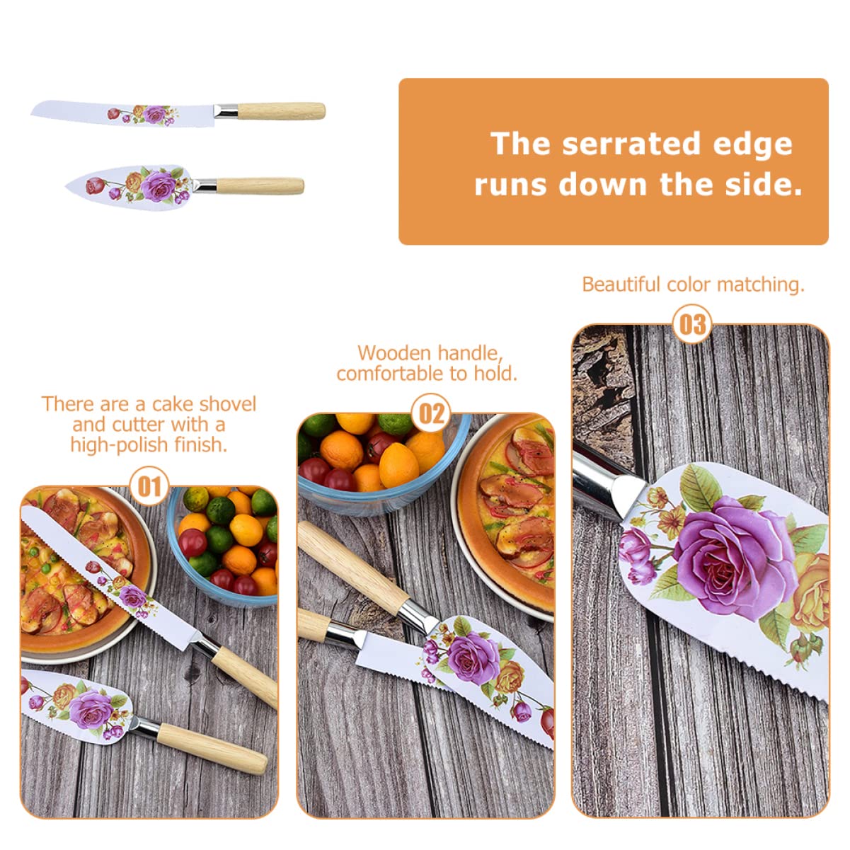 PRETYZOOM 1Set Stainless Steel Cake Cutter and Server Utensils for Wedding Birthday Pizza Pies Tarts Essential Baking Tools for All Occasions