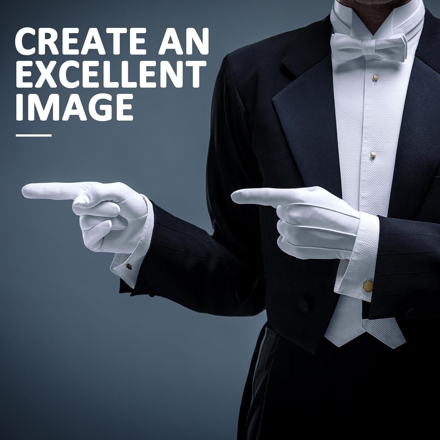 Hercicy White Gloves Men Women Nylon Cotton Uniform with Snap Button Gloves for Funeral Masonic Parade Wedding Tuxedo Guard - Image 5