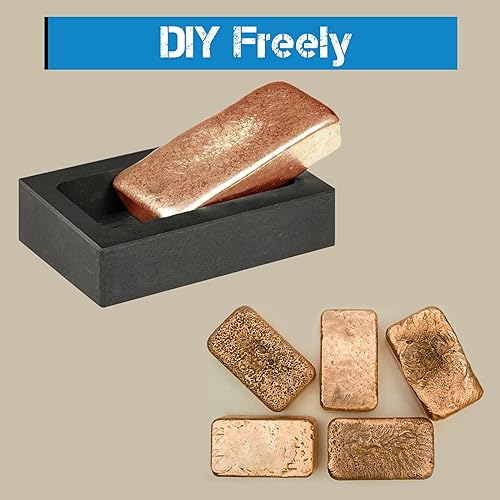 Miniatura 6 de GongYi Moldes de lingote de grafito para crisol para fundición de fusión, refinación de metal, cobre, oro, plata, aluminio, latón (4 x 2 x 1