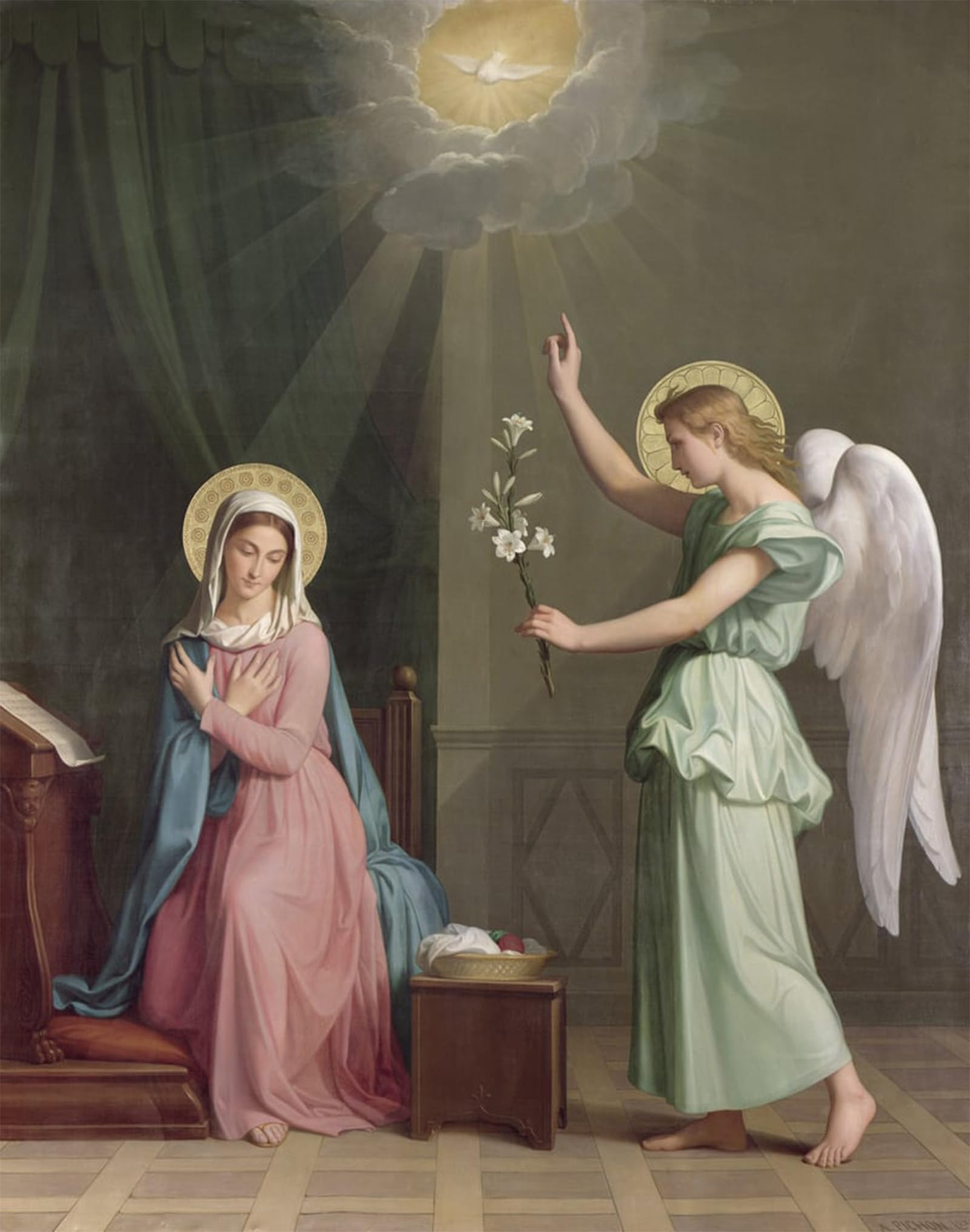 POSTERIIk Vintage Print Pop Art Landscape Artwork the Annunciation by Auguste Pichon Art Prints for Office Home Decor 60x90cm
