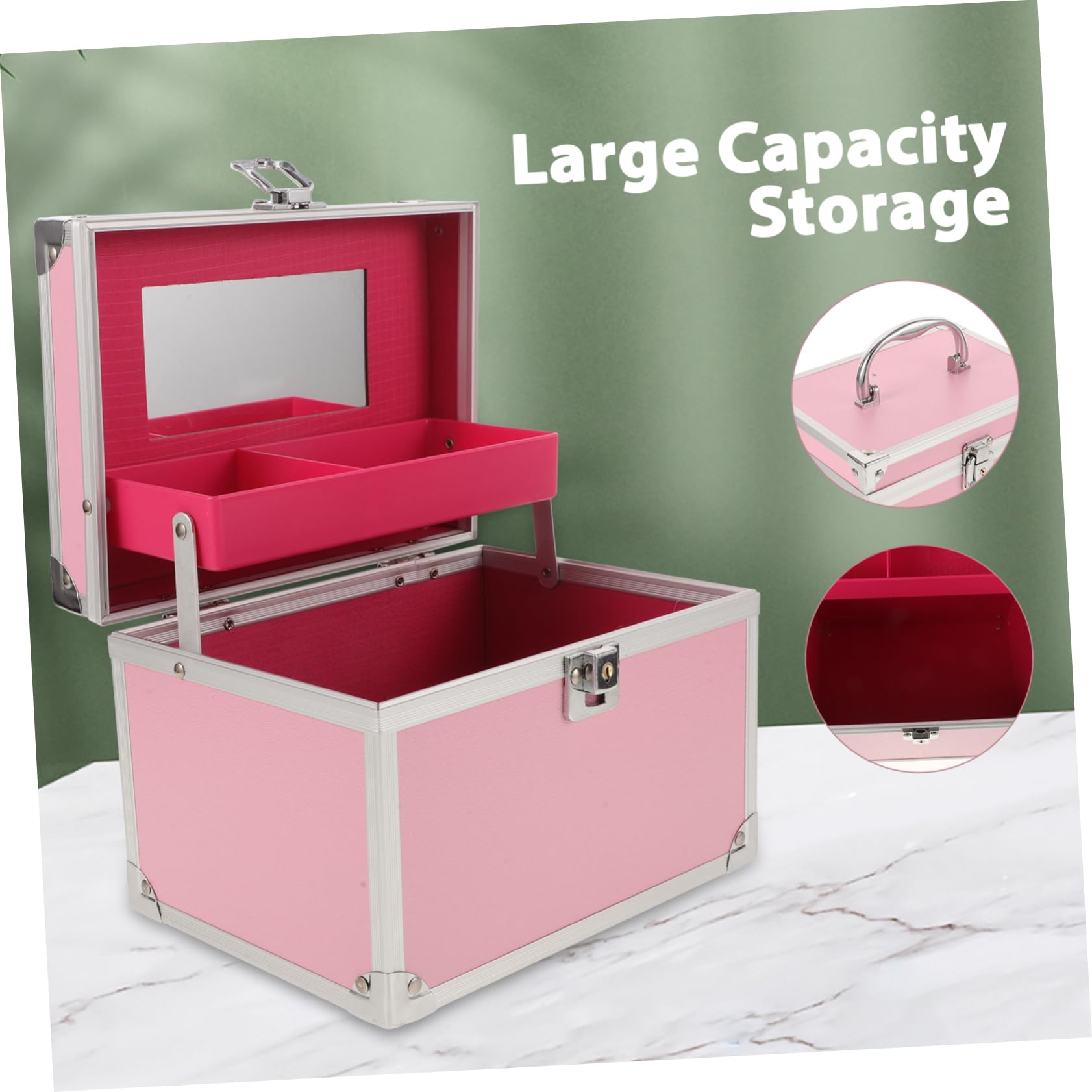 Scatola Portautensili in Alluminio Cassetta Degli Attrezzi Strati Organizer Per Strumenti e Accessori Scatola Di Immagazzinaggio Con Maniglia Per Officina Casa Ufficio e Viaggi