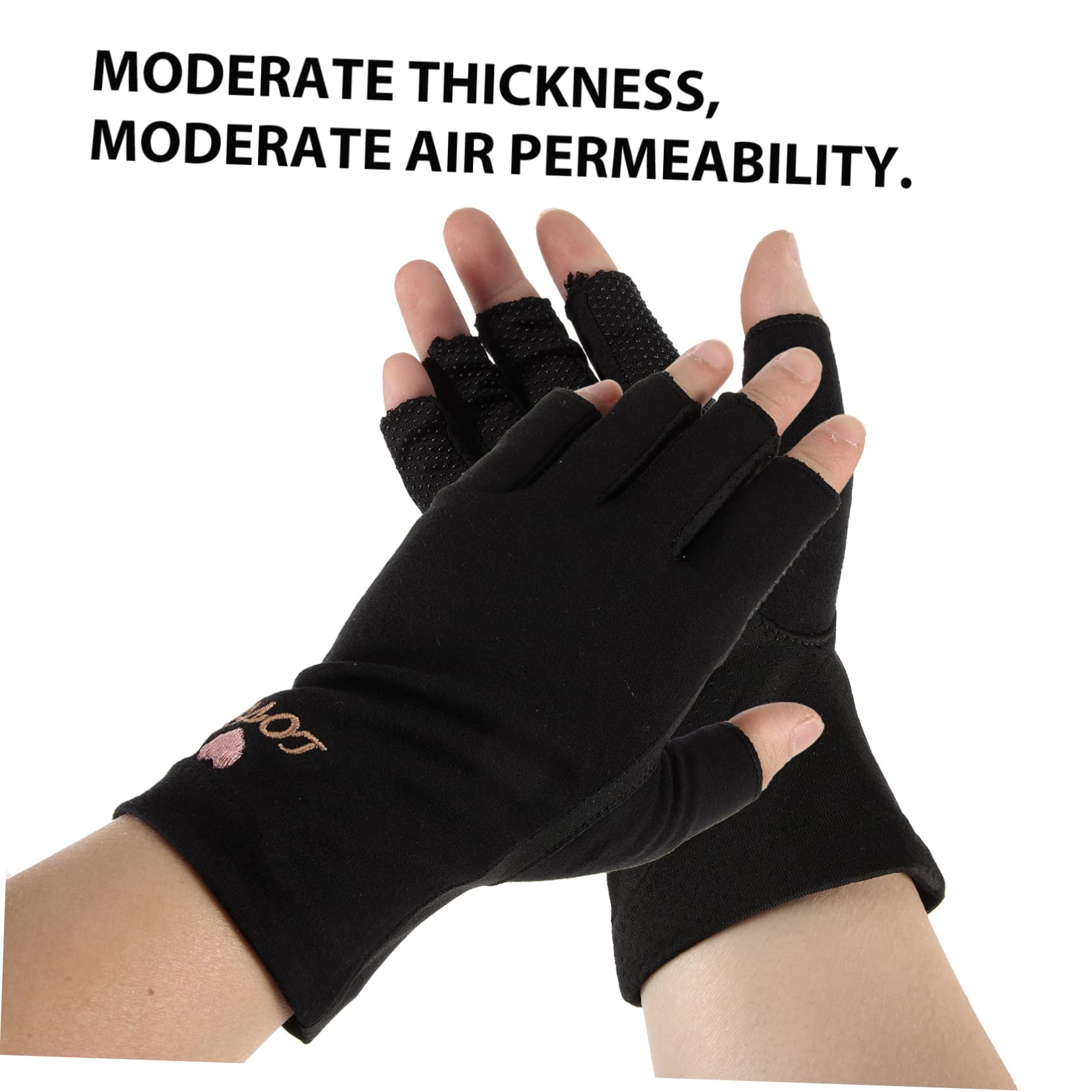 Ipetboom 2Pcs Fingerless Sun Protection Gloves for Women Outdoor Gloves Lightweight Breathable Ergonomic Fitness Gear for Summer Riding Cycling and Manicure