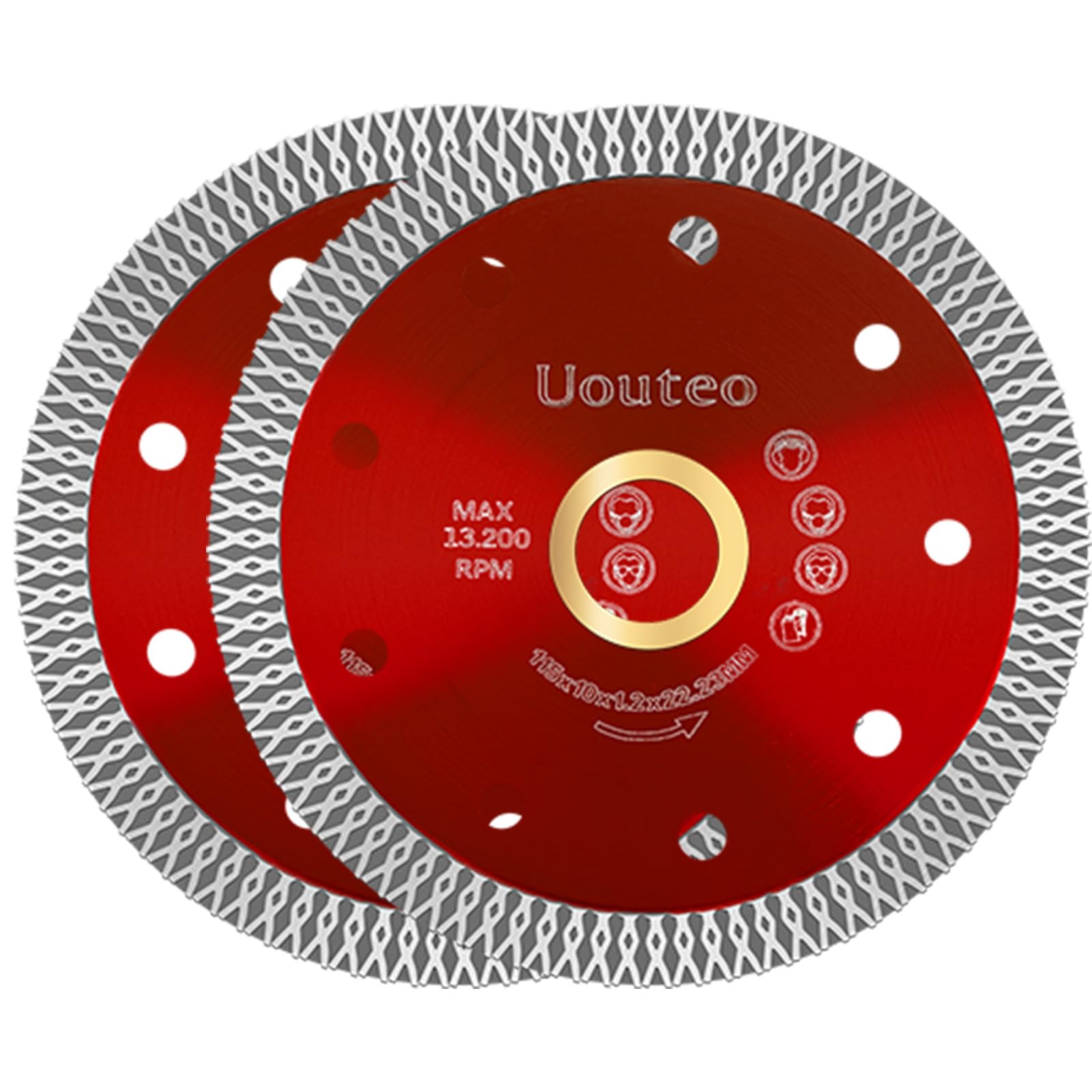 Uouteo 115mm Diamond Cutting Discs for Angle Grinder, Red