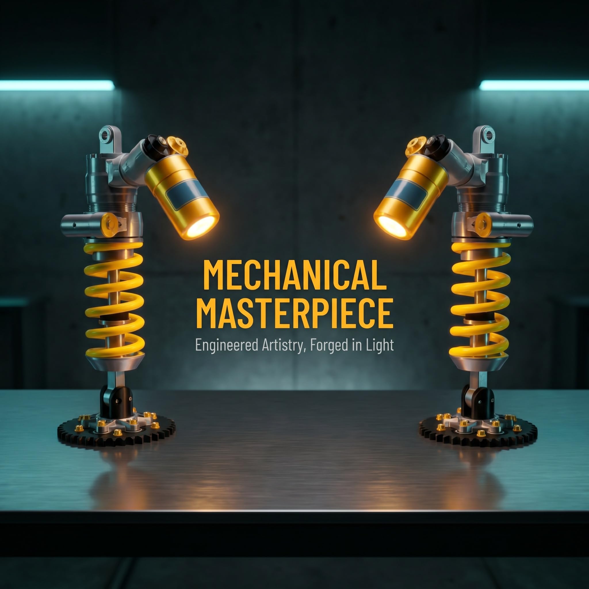 Lampada da tavolo con coilover stampata in 3D, luce LED dimmerabile al tatto, luce decorativa ricaricabile per sala giochi e garage, design unico per gli appassionati di auto