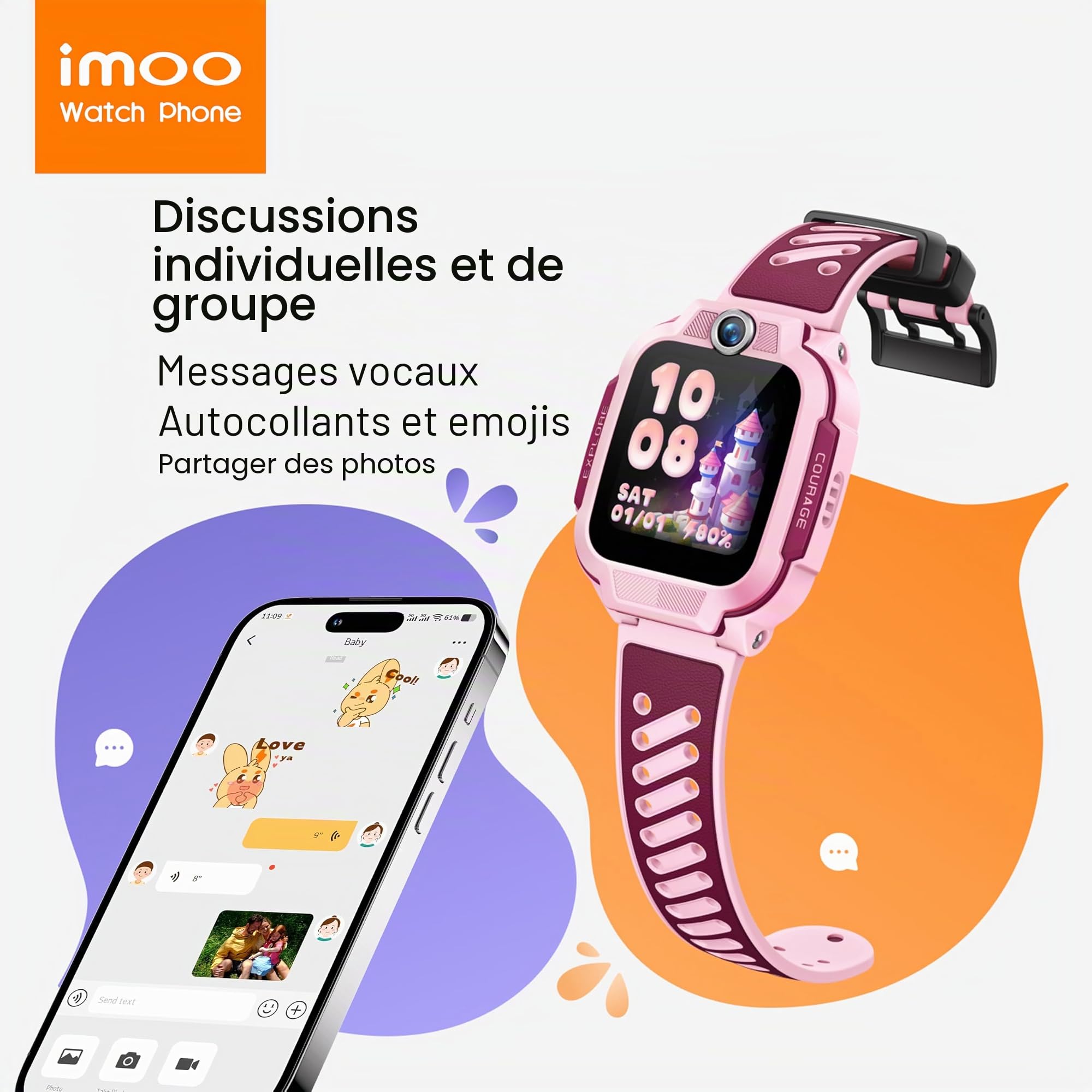 imoo Z3 Montre Connectée Enfant, Appels Vidéo, GPS, SIM, SOS, IPX8, Bleu | Appels Vidéo HD, VoLTE, Chat, GPS traceur, Compatible SIM, Appel SOS, Étanche IPX8, Caméra, Mode École, Système Sécurisé