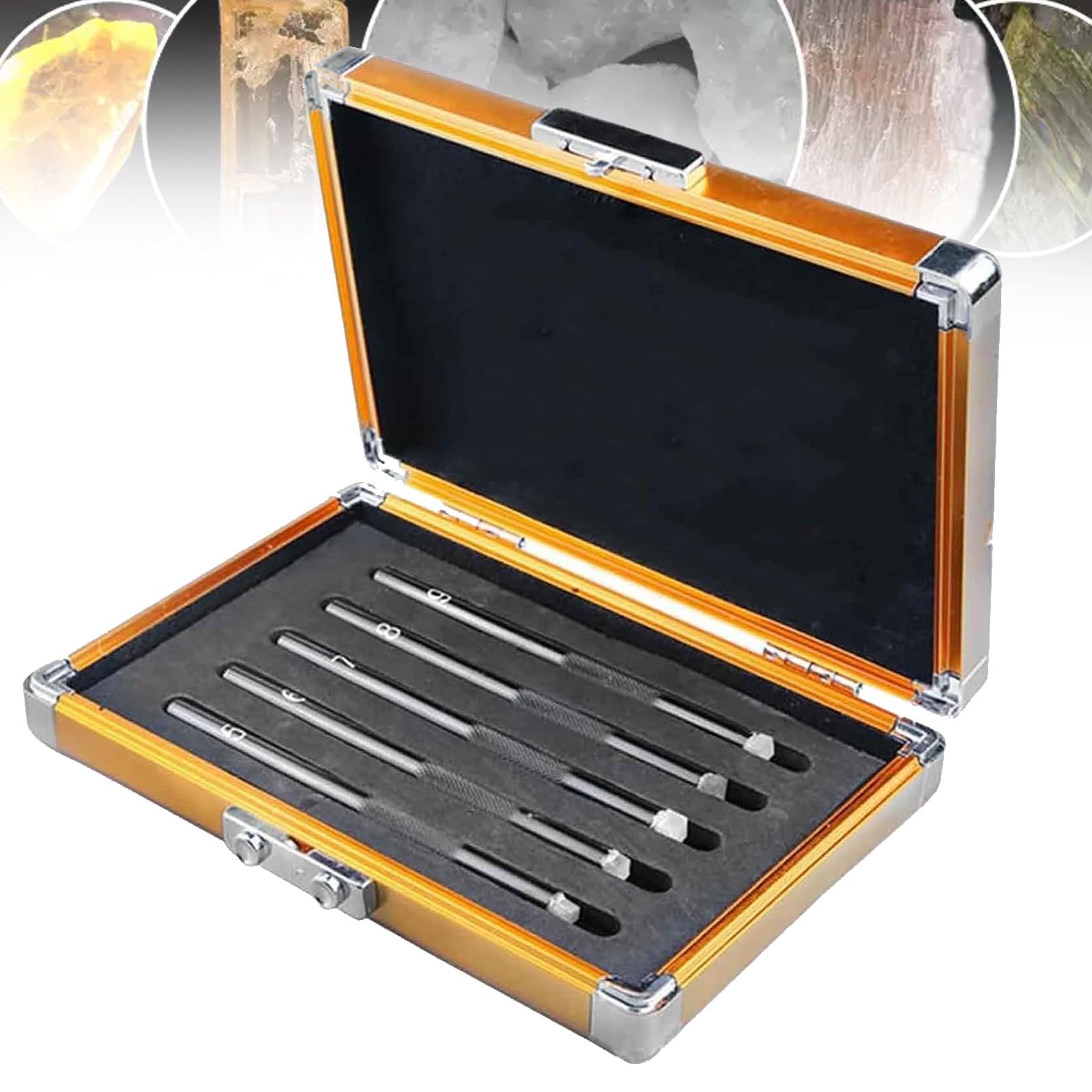 VILA SMO Portable Mohs Hardness Picks 5-9 Scratch Tester, Mohs Hardness Test Kit, Ncludes Storage Box, With Storage Box, For Testing Mineral Jewellery Jade Ceramic