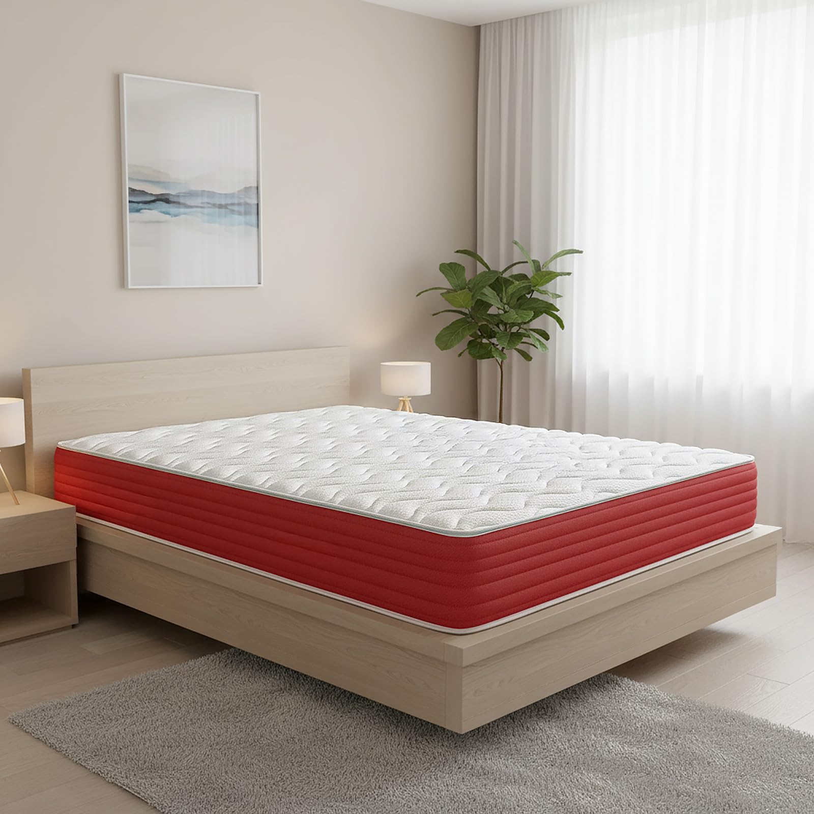 DUÉRMETE ONLINE Colchón Viscoelástico Lite Reversible, Firme y Confortable, Muy Transpirable, Cara Invierno / Verano, Blanco, 90 x 190 cm