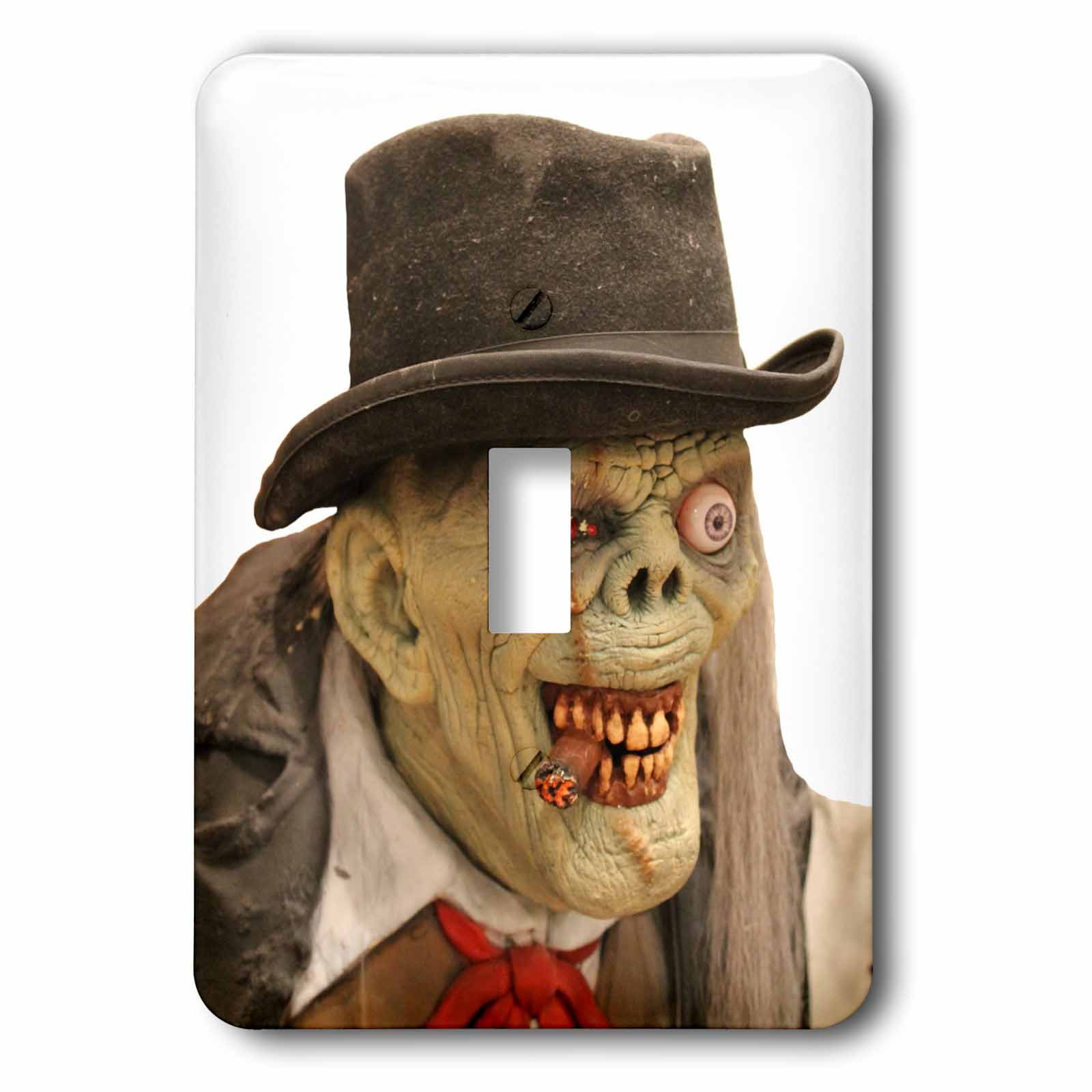 Monstre et costume effrayant de vieil homme sur plaque interrupteur