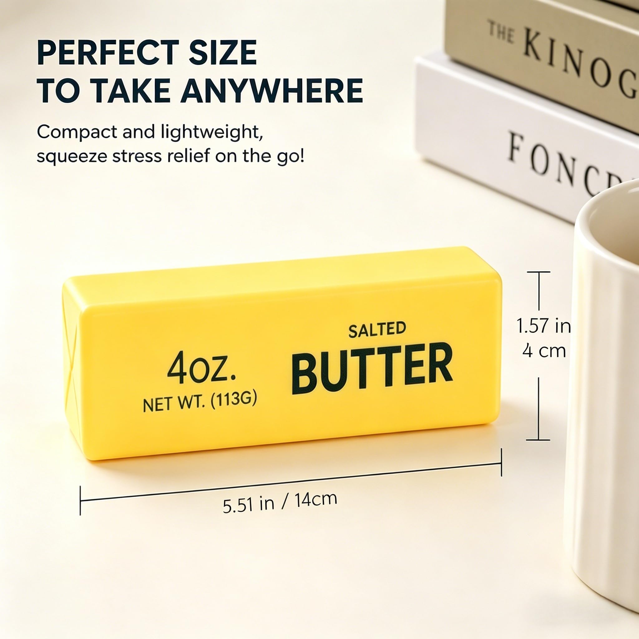 Butter Squishy,Squeeze Toys,2026 New Soft Novelty Toy,Realistic Butter Stick Fidget, Slow Rising Soft Stress Toy for Adults Stress Relief & Anxiety Relief (Butter-1PCS) — Amazon image 5