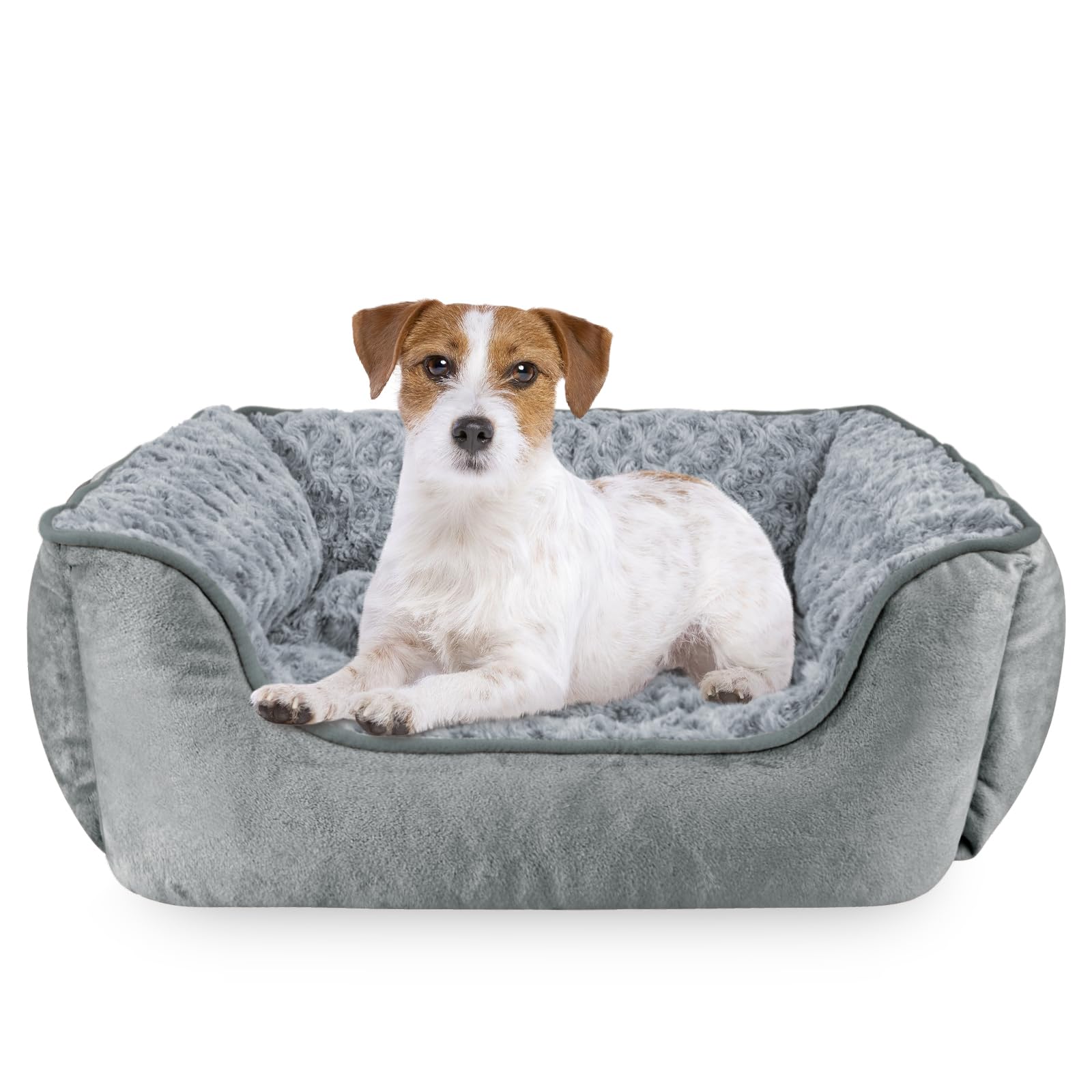JOEJOY Rectangle Dog Bed for Large Medium Small Dogs - Washable Orthopedic Sofa Bed, Soft Breathable Puppy & Pet Cuddler, Durable Calming Dog Bed with Anti-Slip Bottom, Multiple Sizes, Grey