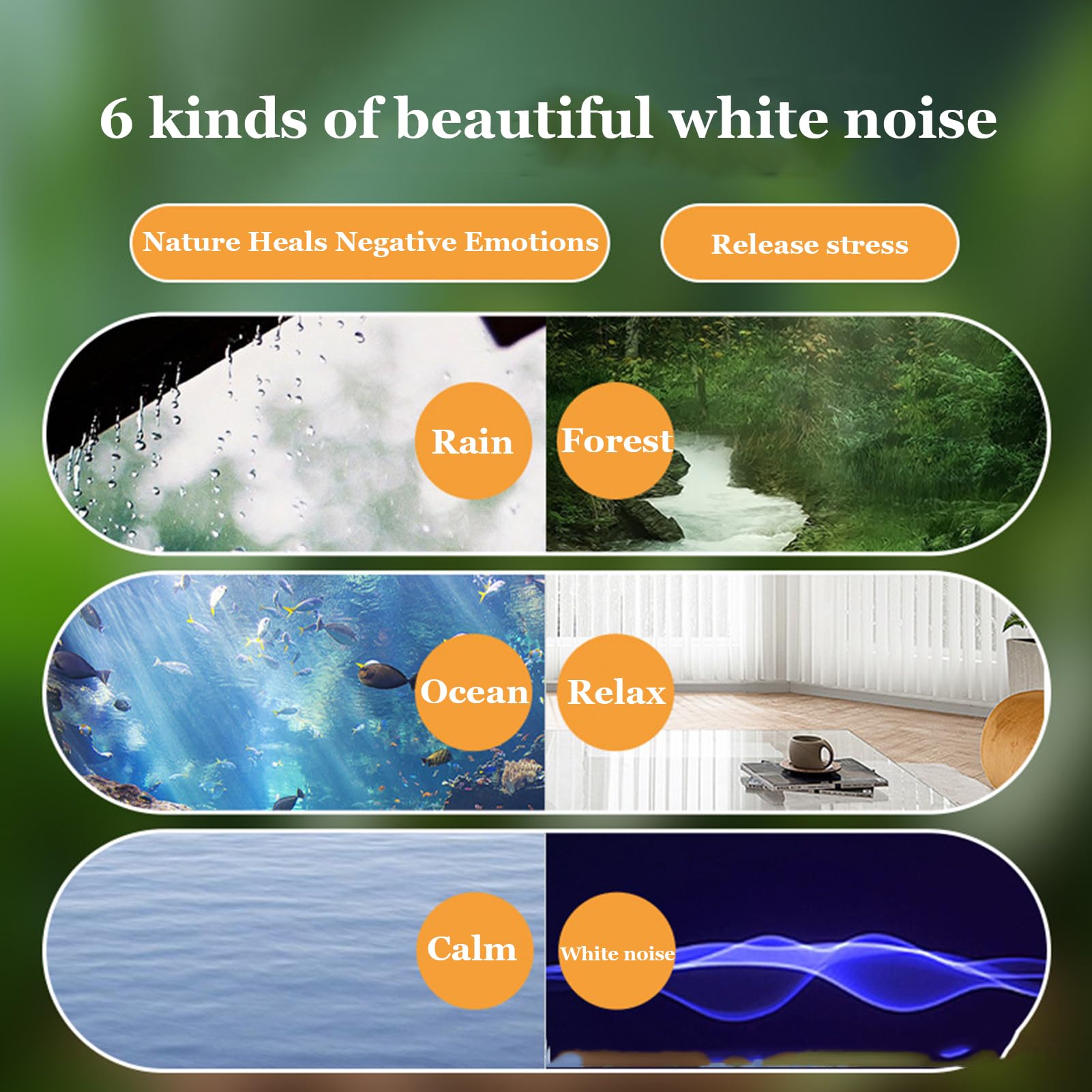 Macchina per Dormire con Rumore Bianco, Suono di Meditazione, 6 Suoni rilassanti, Luce Ambientale moderata, 3 Timer Portatile, Terapia per Bambini e Adulti