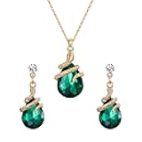 Flyonce Halloween Snake Pendant Necklace with Earrings Costume Snakes Jewelry Set Gothic Style Serpent Snakes Greek Medusa Cosplay Accessories for Women