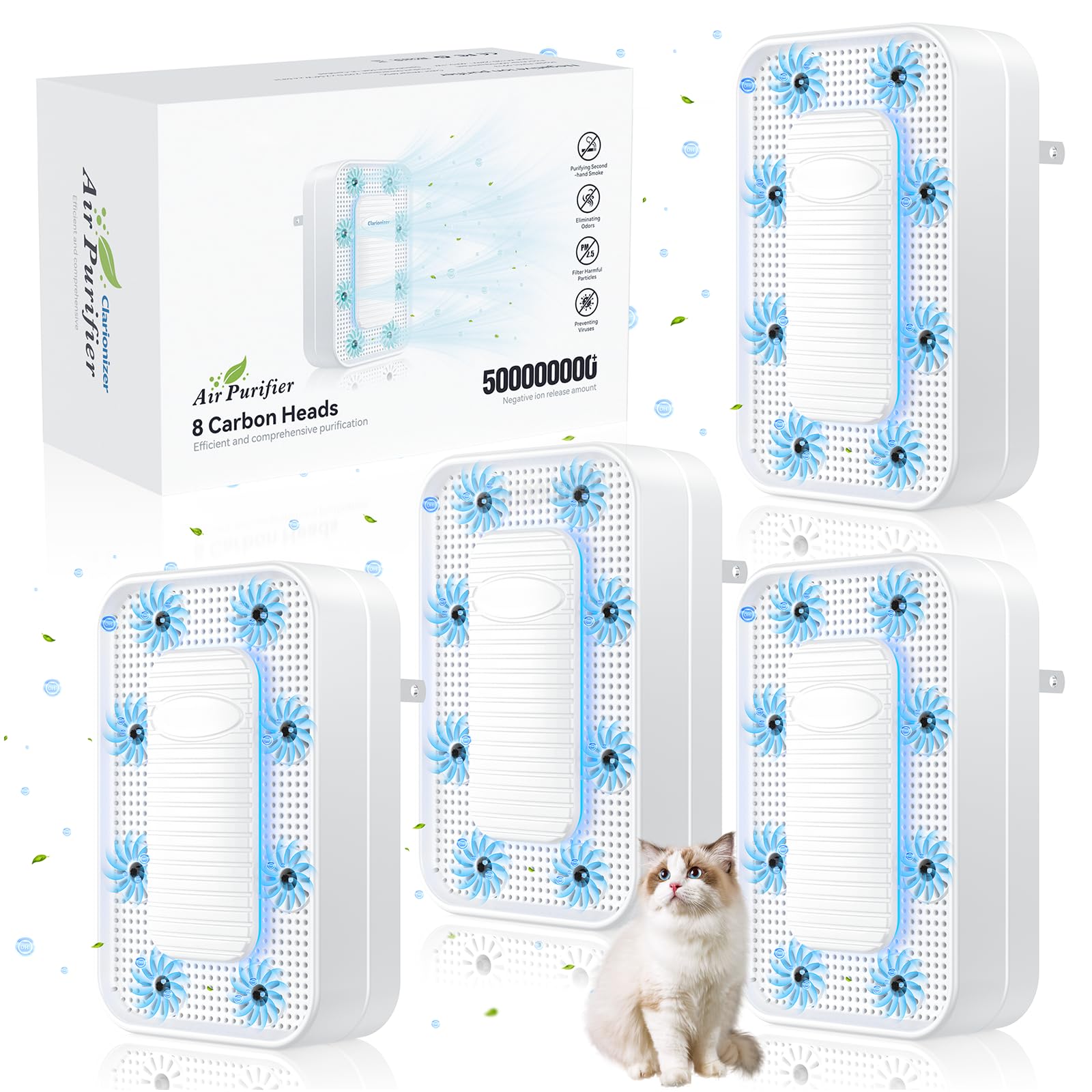 Air Ionizers for Home (4 Pack), Plug In Air Purifiers for Home