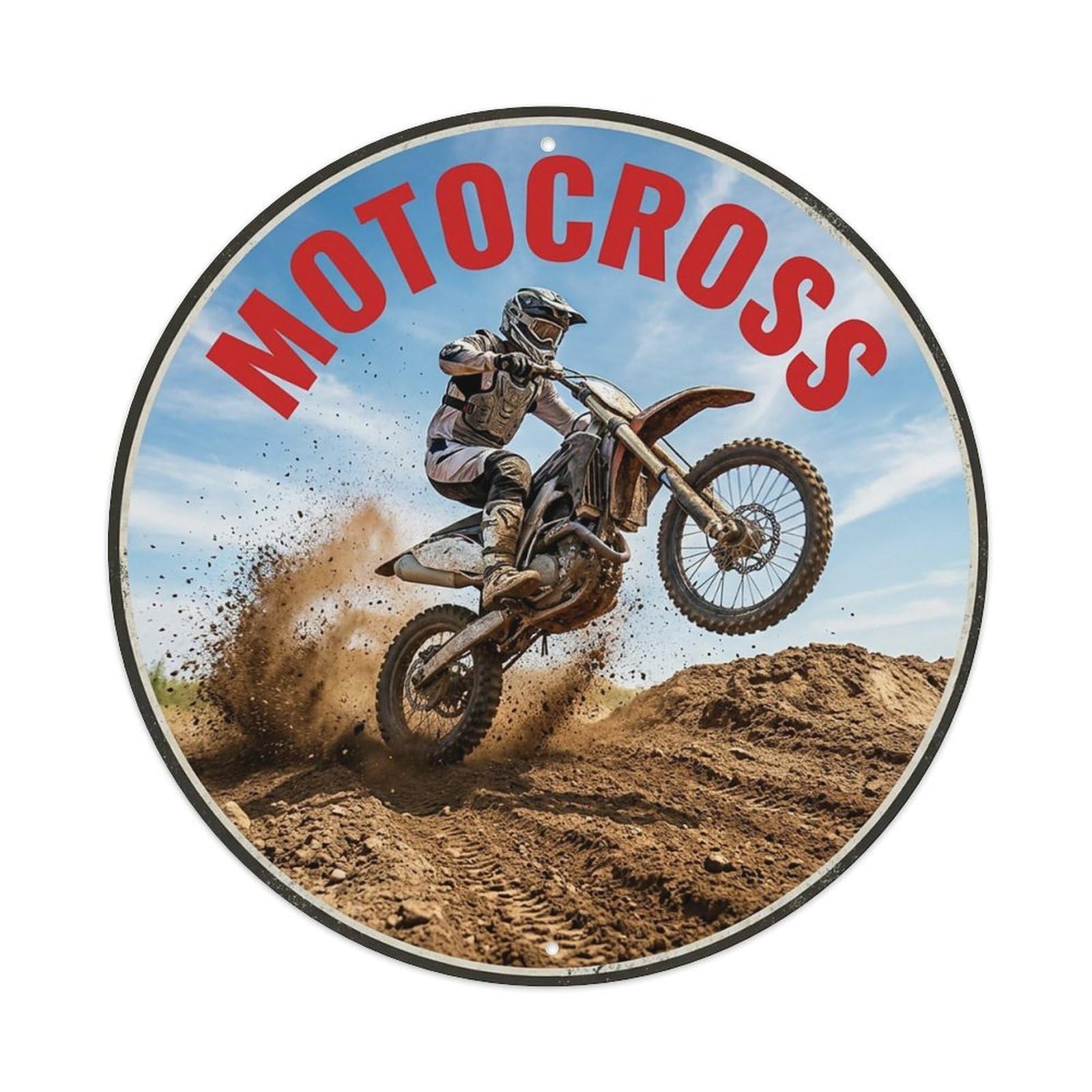 Vintage Motocross Extreme Sports Vintage Metal Tin Sign Plaque Wall Decor for Cafe, Club Bar, Office, Garden Metal Poster 8x8Inch