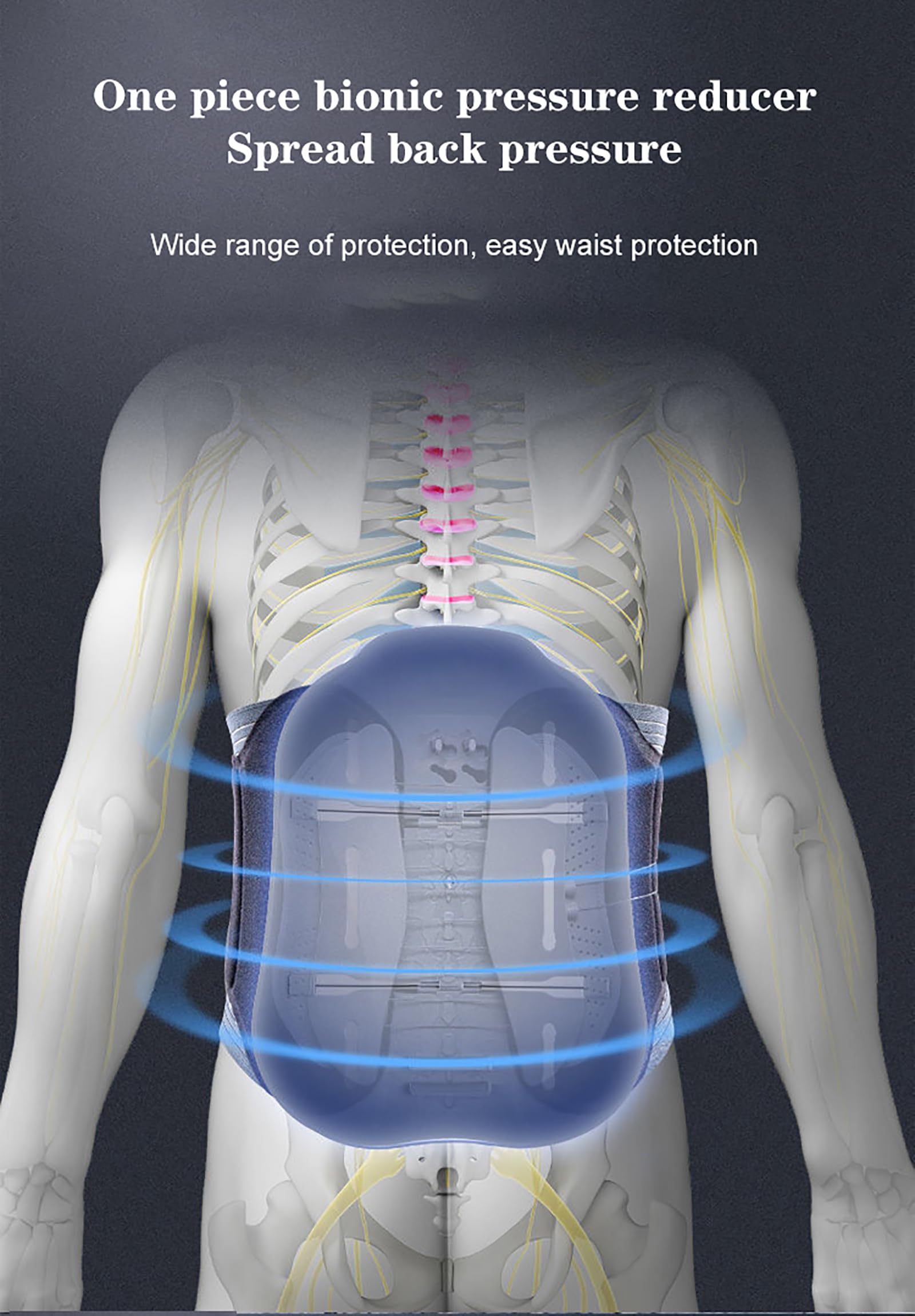 Faja Lumbar para Dolor Lumbar para Mujeres Y Hombres, Cinturón Corrector De Tracción Lumbar, Versión De Descompresión Biónica Ajustable