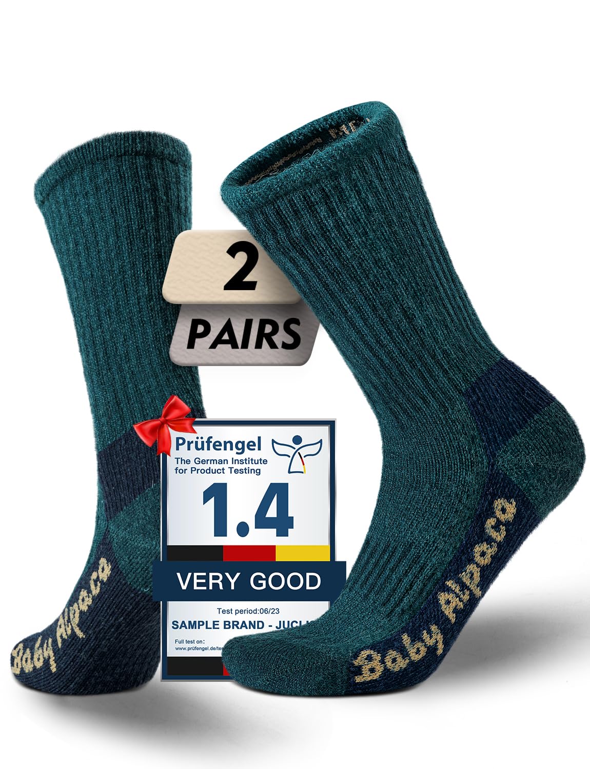 Juclise Alpaca Wool Hiking Crew Socks for Men and Women