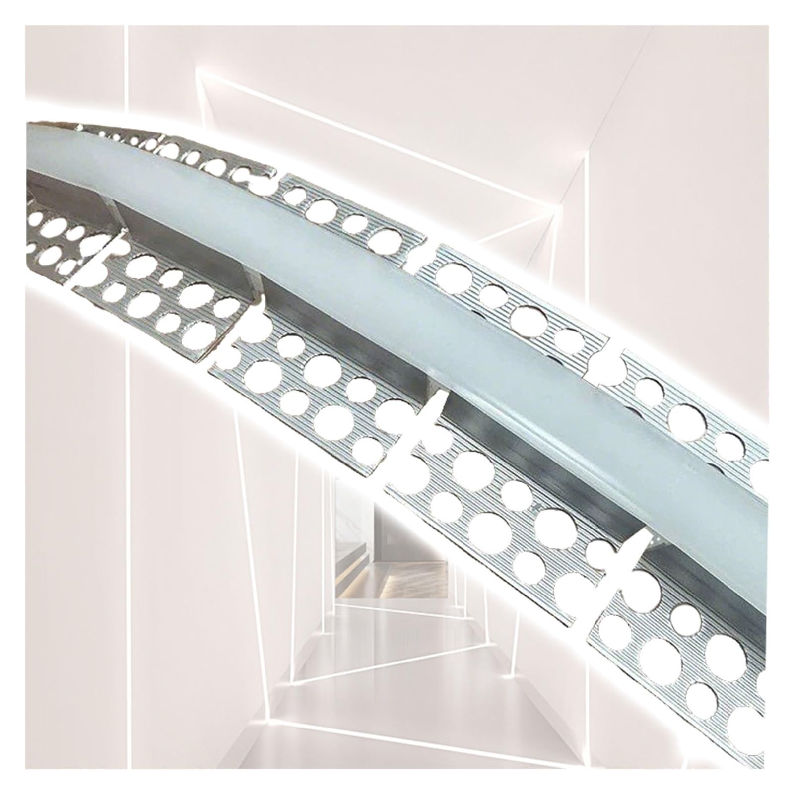 Canale LED da incasso flessibile con copertura in silicone, fango senza bordi nel profilo per illuminazione indiretta nascosta, striscia LED da 12 mm di larghezza (16,5 m)