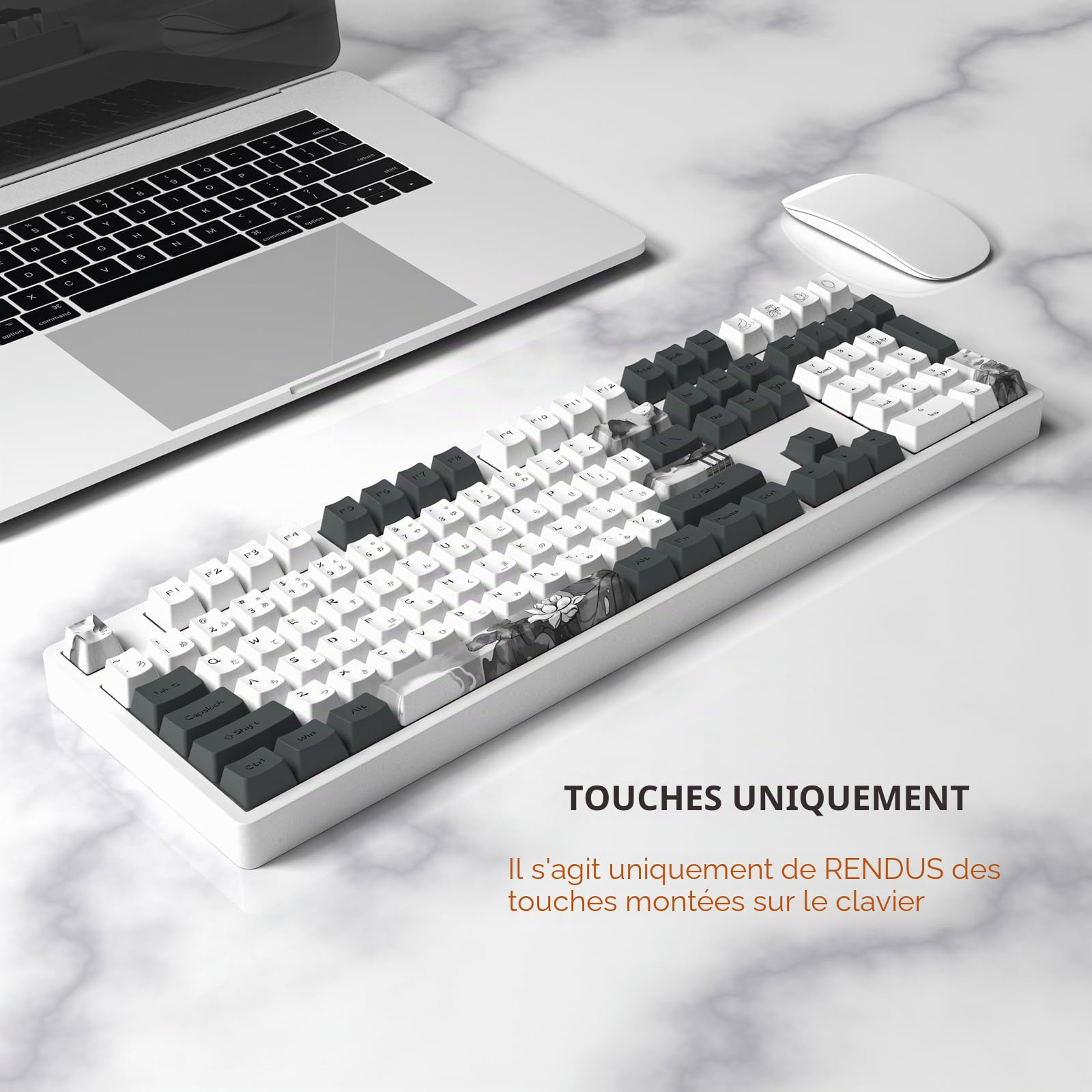MOLGRIA Ink Lotus Lot de 140 touches PBT OEM pour clavier Gateron Kailh Cherry MX