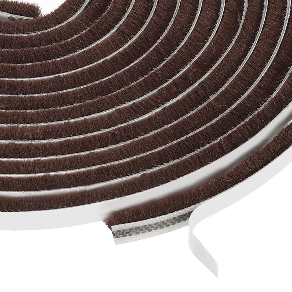 5M Self Adhesive Brush Seal Weather Stripping for Sliding Doors and Windows - Soundproof and Dustproof,1pcs(Brown,23mmx9mm)