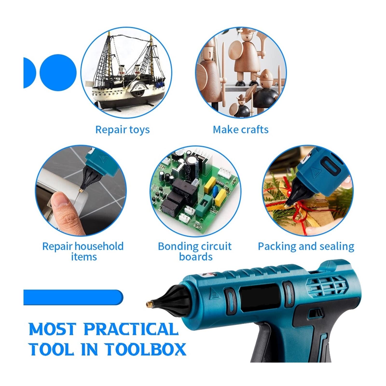 Pistolet Do Kleju Na GorąCo Pistolet do klejenia na gorąco w wysokiej temperaturze DIY Narzędzie do naprawy ciepła Elektryczny pistolet do klejenia na gorąco(Option 1)