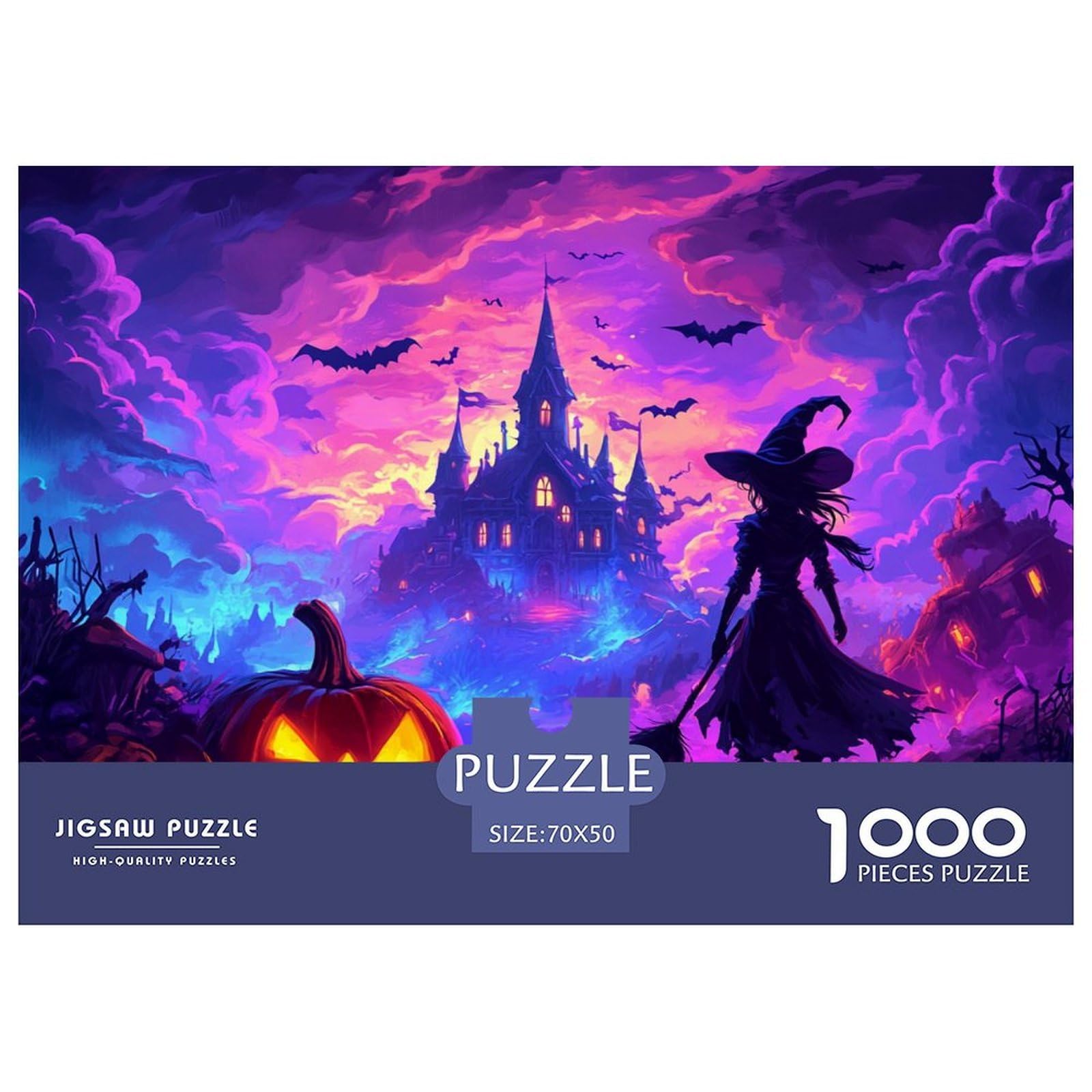 Puzzle Witch 1000 Piece Challenge Toy for Adults,Castle Impossible Jigsaw Puzzles 1000 Pieces Educational Games for Adults Or Families 70x50cm/1000pcs