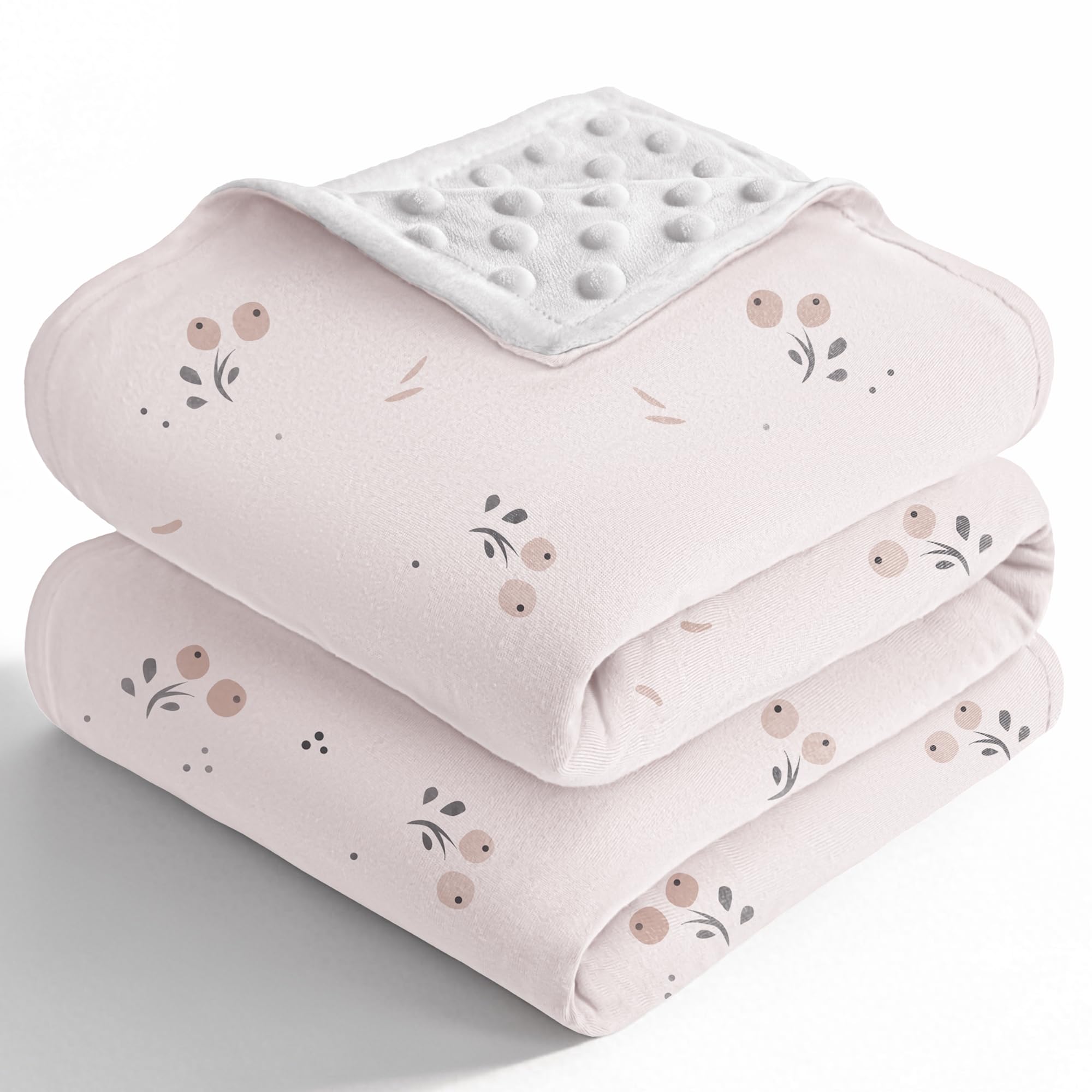 Bearmoss Babydecke Decken Neugeborenen,Weiche Krabbeldecke für Kinder,Baby Decke Ganzjahresdecke mit Plüschstoff Schlafdecken für Kleinkinder Mädchen Junge 75x100cm (Orangenblüten)
