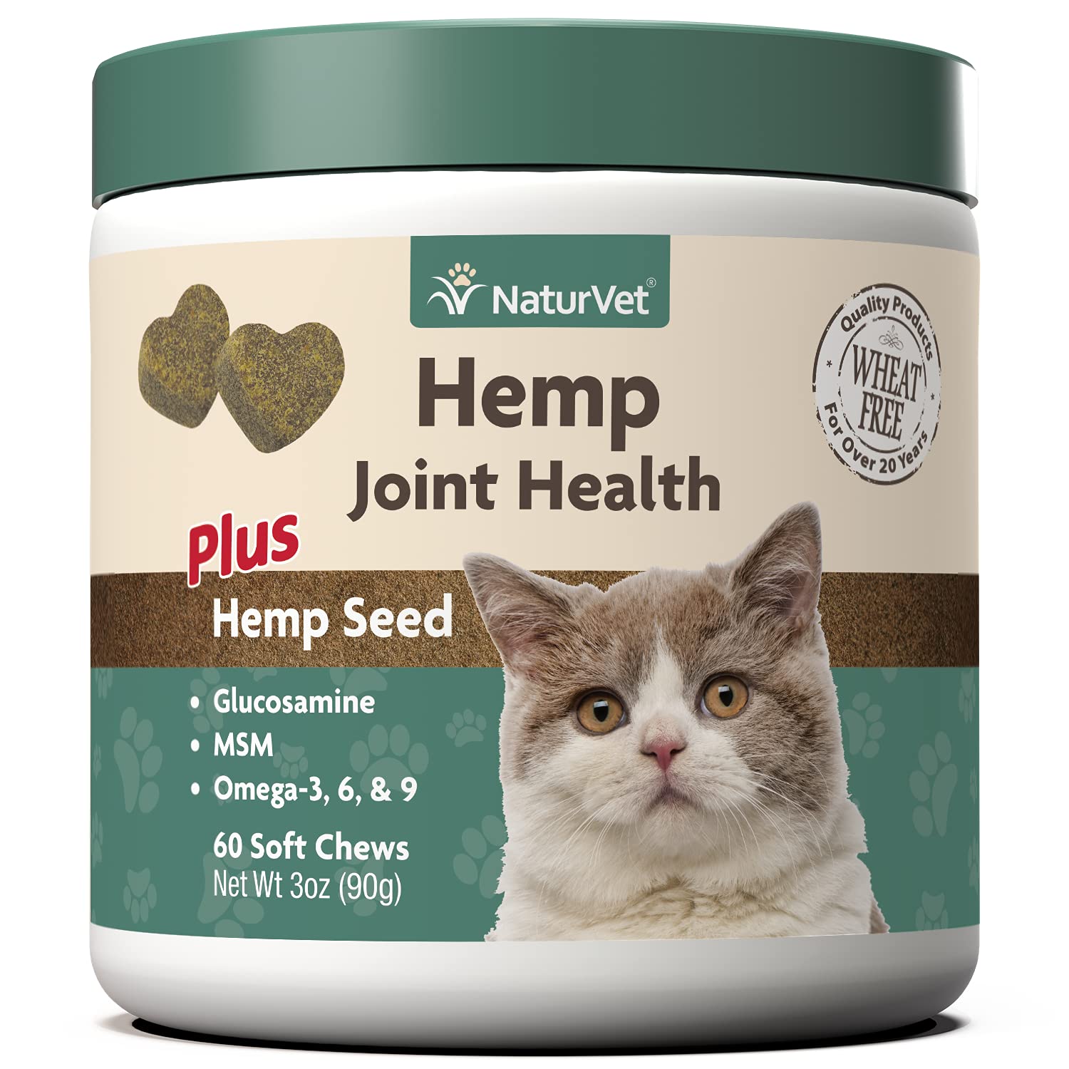 NaturVet Hemp Joint Health for Cats 60 Soft Chews Supports