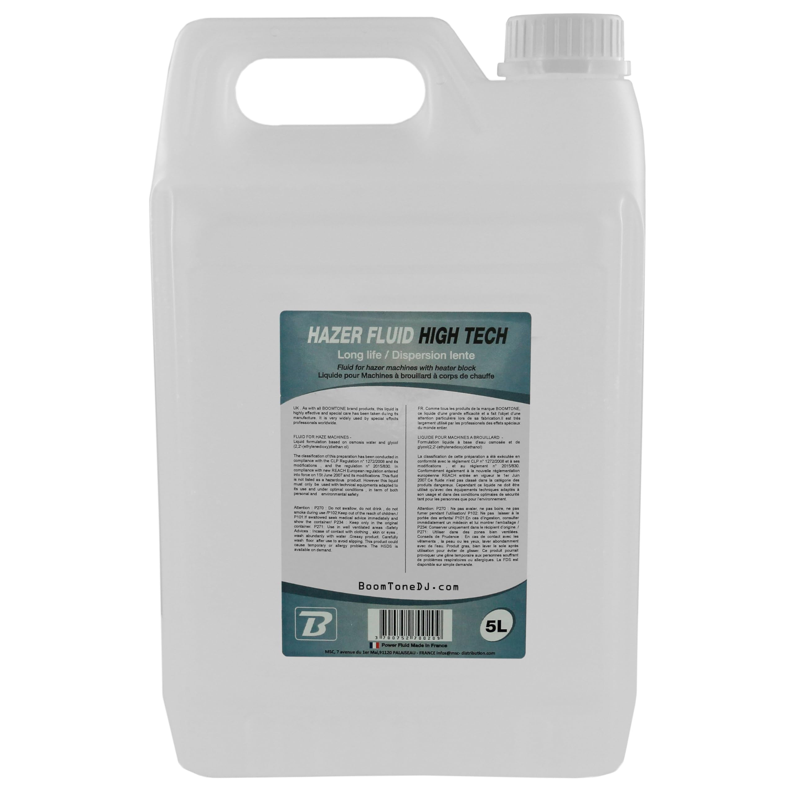 BoomToneDJ Hazer Fluid High Tech 5L Liquide pour Machine à Brouillard