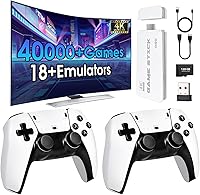 Vista 1 de TEFELE 2026New Wireless Retro Game Console 23 Simulators and Over 40,000 Games 2.4G Wireless Controllers(128G)