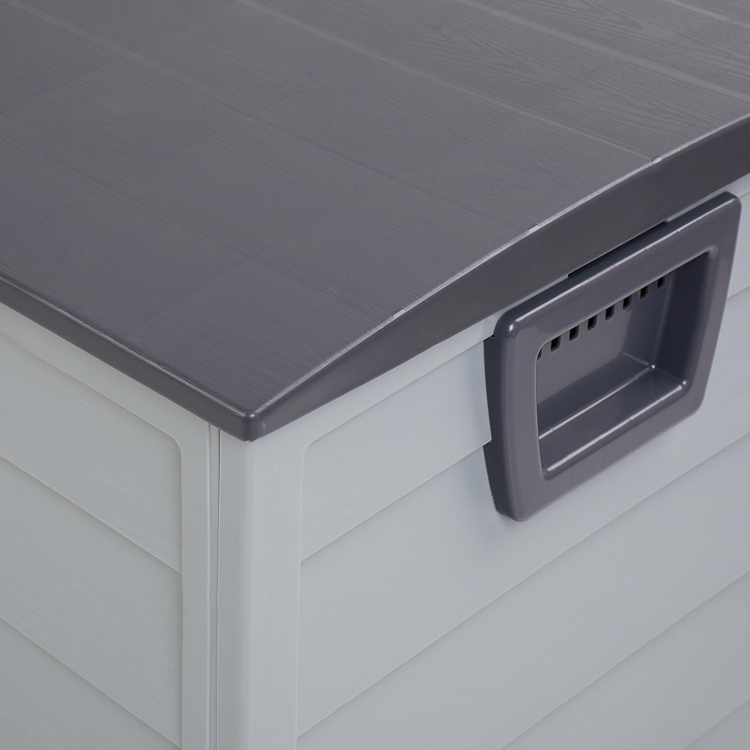 Beliani Auflagenbox aus Kunststoff grau/schwarz Gartentruhe Outdoor Kissenbox Locarno