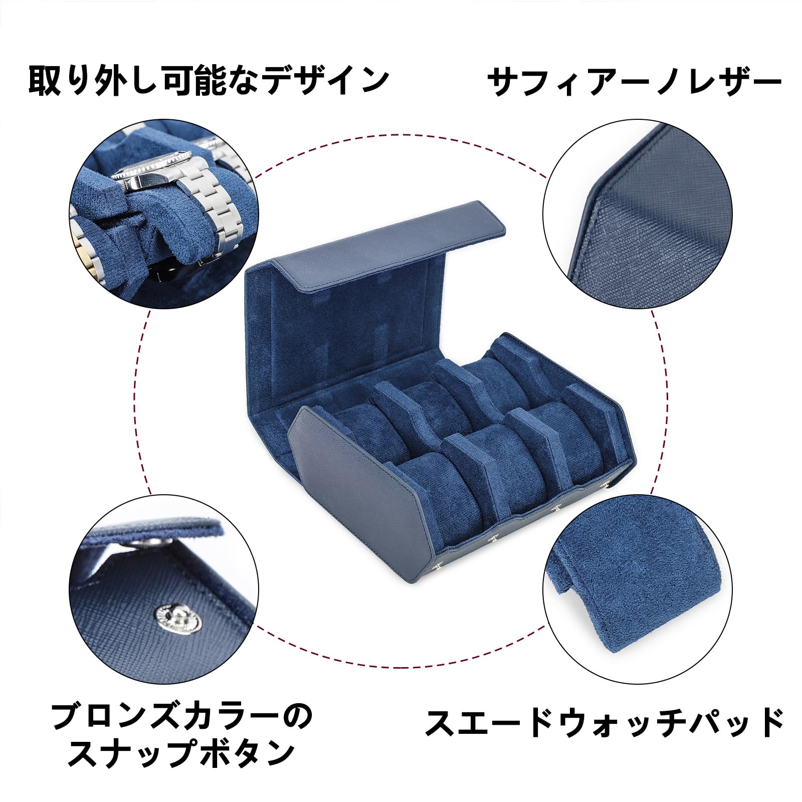 Amazon.co.jp: Contact's family 6 本用 腕時計ロール 六角型レトロ