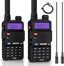 BAOFENG UV-5G (UV-5X) GMRS Handheld Radio, Long Range Rechargeable Two Way Radio for Adults NOAA Weather Receiver & Scanner, with Two 15.5" High Gain Antenna & Programming Cable Support Chirp, 2 Pack