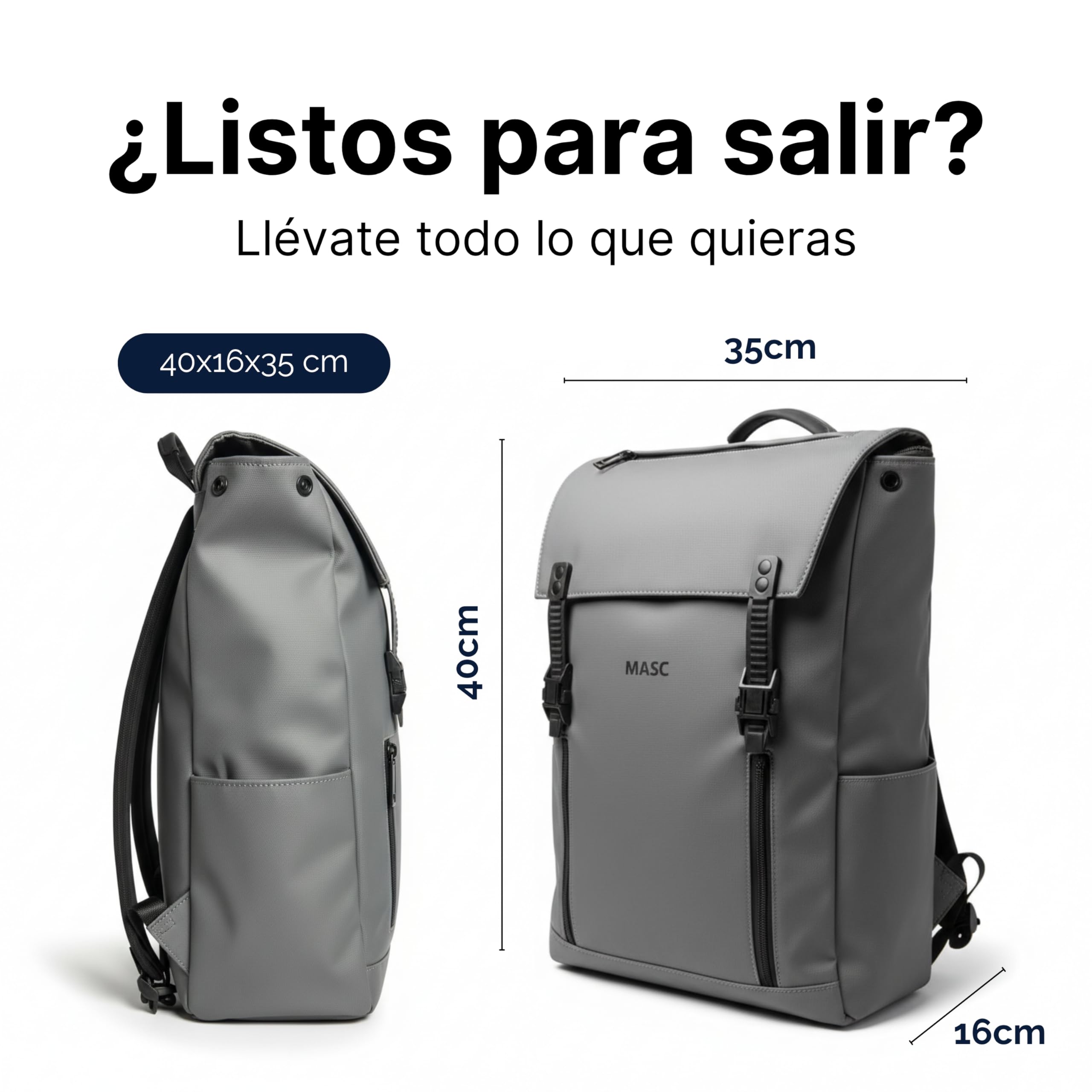 Mochila de Trabajo Impermeable, Mochila para Portátil ideal para la Oficina y la Universidad - Mochila de Viaje de Gran Capacidad 22L