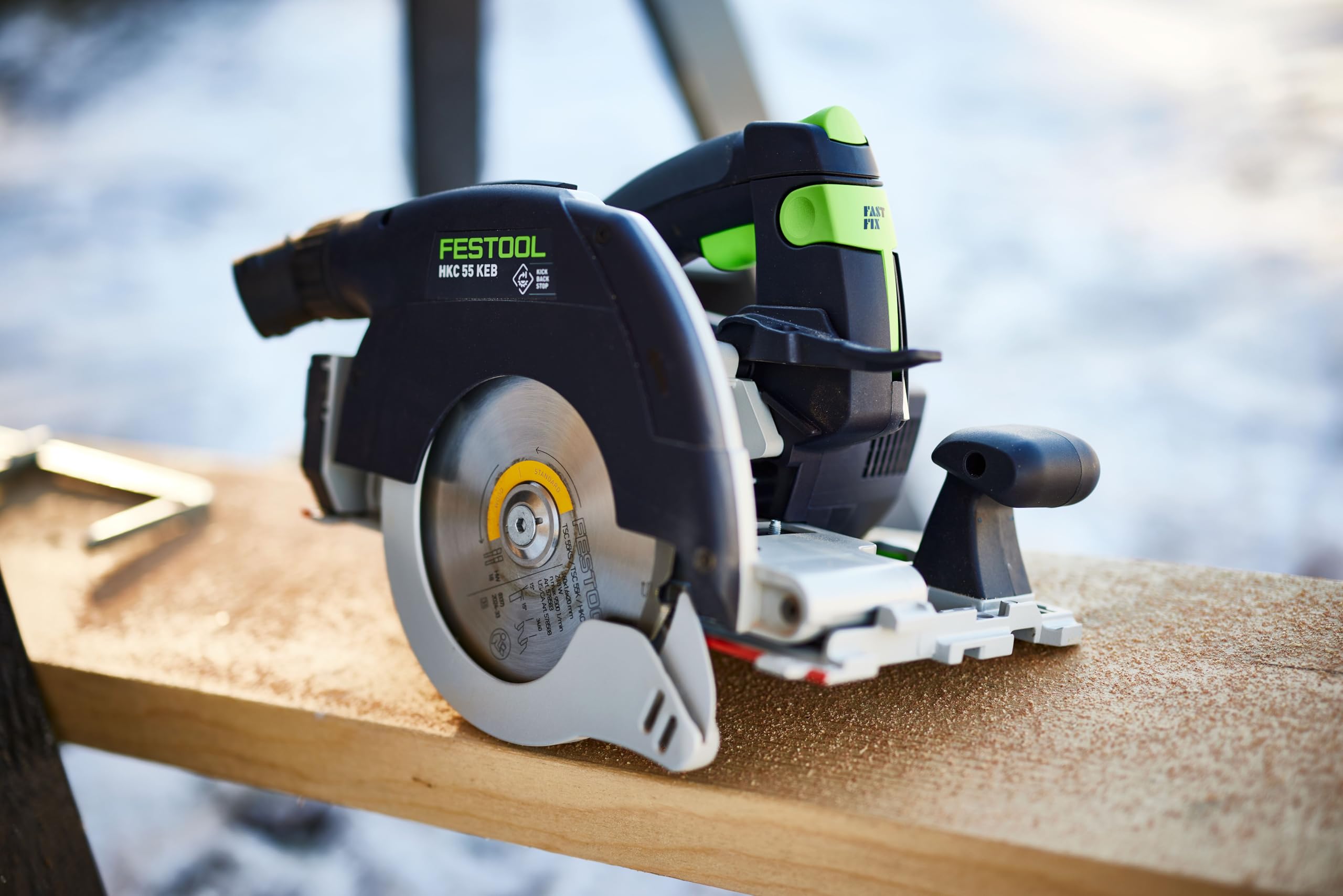 Festool Akumulatorowa ręczna piła tarczowa HKC 55 KEB-Basic-FSK 420 – wydajna piła tarczowa 18 V, mobilne piłowanie, precyzyjne cięcie, KickbackStop