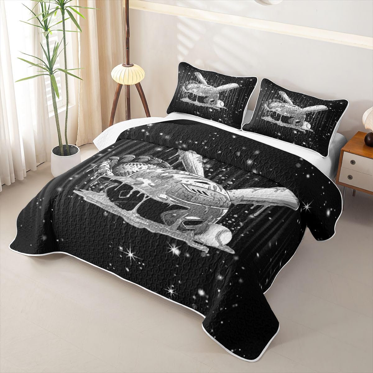 Homewish Baseball Helm Tagesdecke Bettüberwurf 240x260cm
