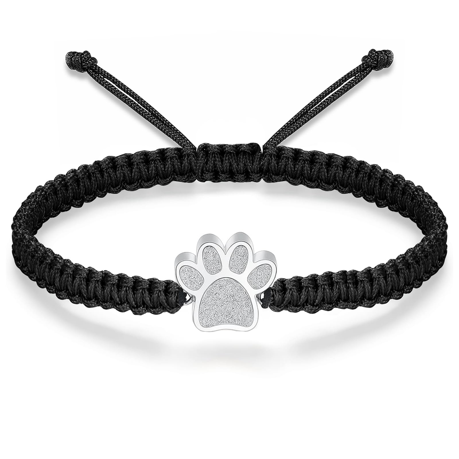 RIPFEVURN Cremation Jewelry Urn Bracelet for Ashes for Women Men of Loved Ones Cat Dog Paw Keepsake Memorial Rope Bracelet