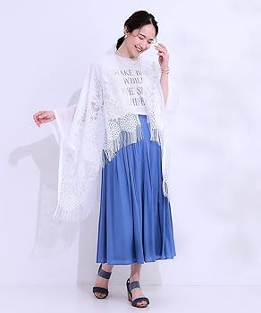 ★美品★ シヅカコムロ ポンチョ ウール 無地 レース 日本製 レディース L 大人の透け感】総柄レースポンチョ（ポンチョ） | SHOO・LA・RUE