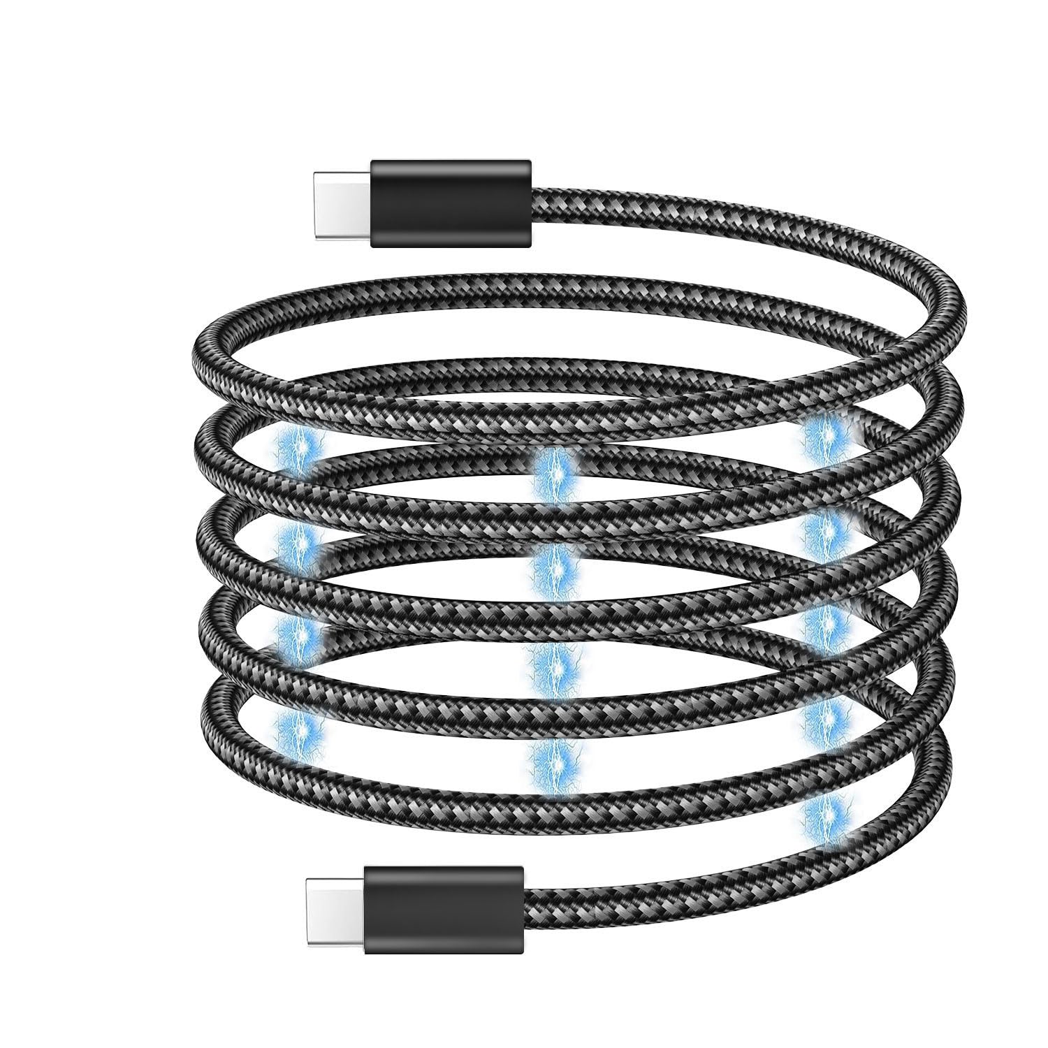 YFFSFDC usb c ケーブル 磁石付き 自動収納 usb-c to usb-cケーブル 1m PD対応 100W/5A急速充電 480Mbs高速転送 タイプc ケーブル 超高耐久 磁気 巻きつき防止 Phone 15 Pro Max、 MacBook、iPad Pro/Air、Galaxy S23 Ultra/S22/S21/A54/53、Xperia 1/5等タイプc機種対応 ブラック