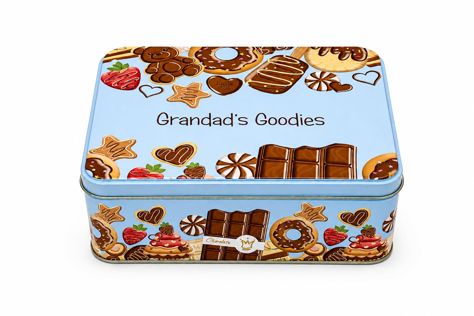 Lunar Shadow Grandad’s Goodies Blue Gift Tin, Gift for Grandad, Father's Day, Birthday, Christmas