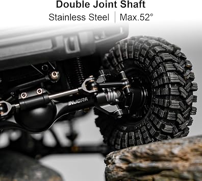 INJORA +7mm Planet Axles with Double Joint Shafts for 1/18 TRX4M (Black)